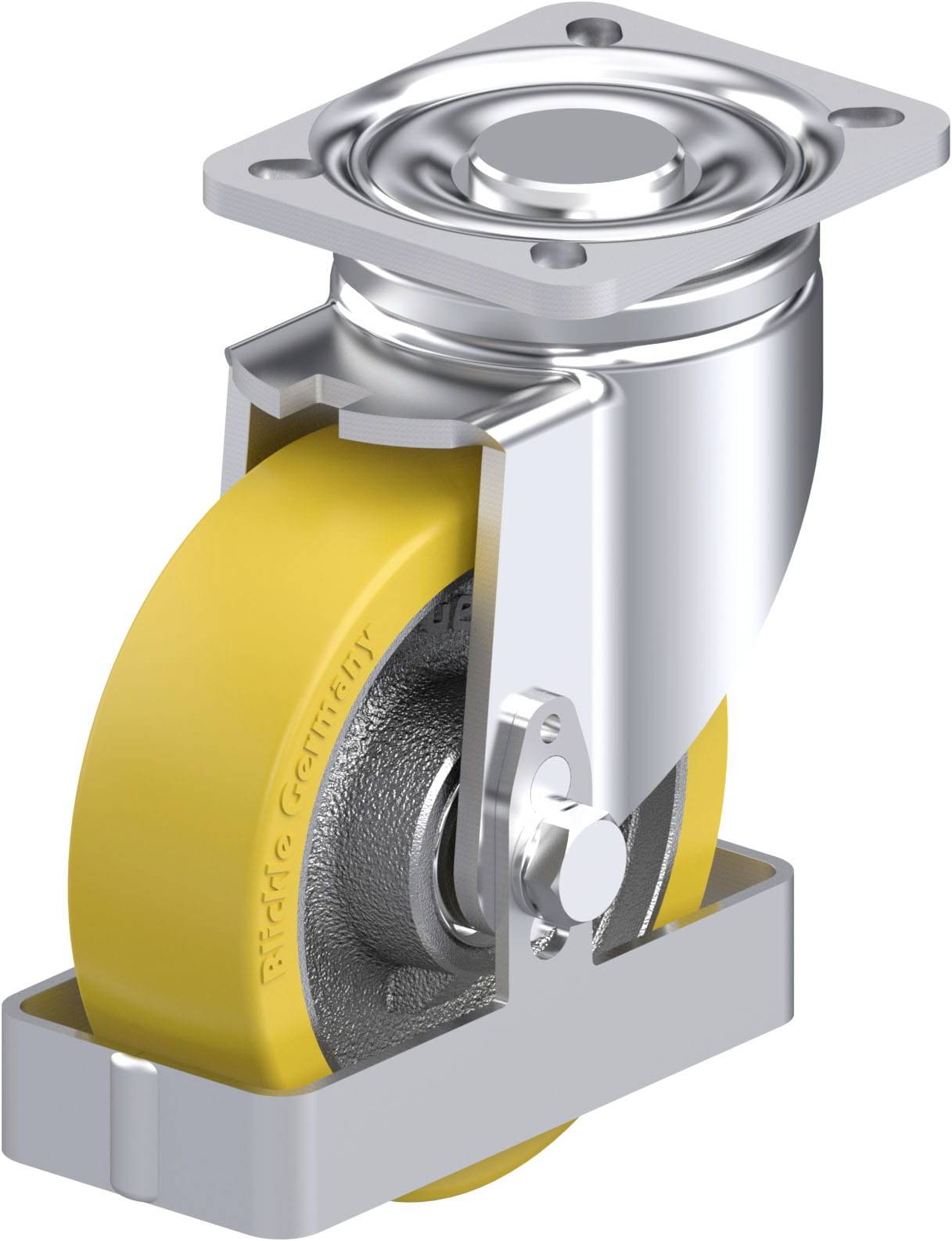 Blickle 882358 LH-GTH 125K-1-FS Acéllemez forgógörgő KerékØ: 125 mm Teherbírás (max.): 550 kg 1 db