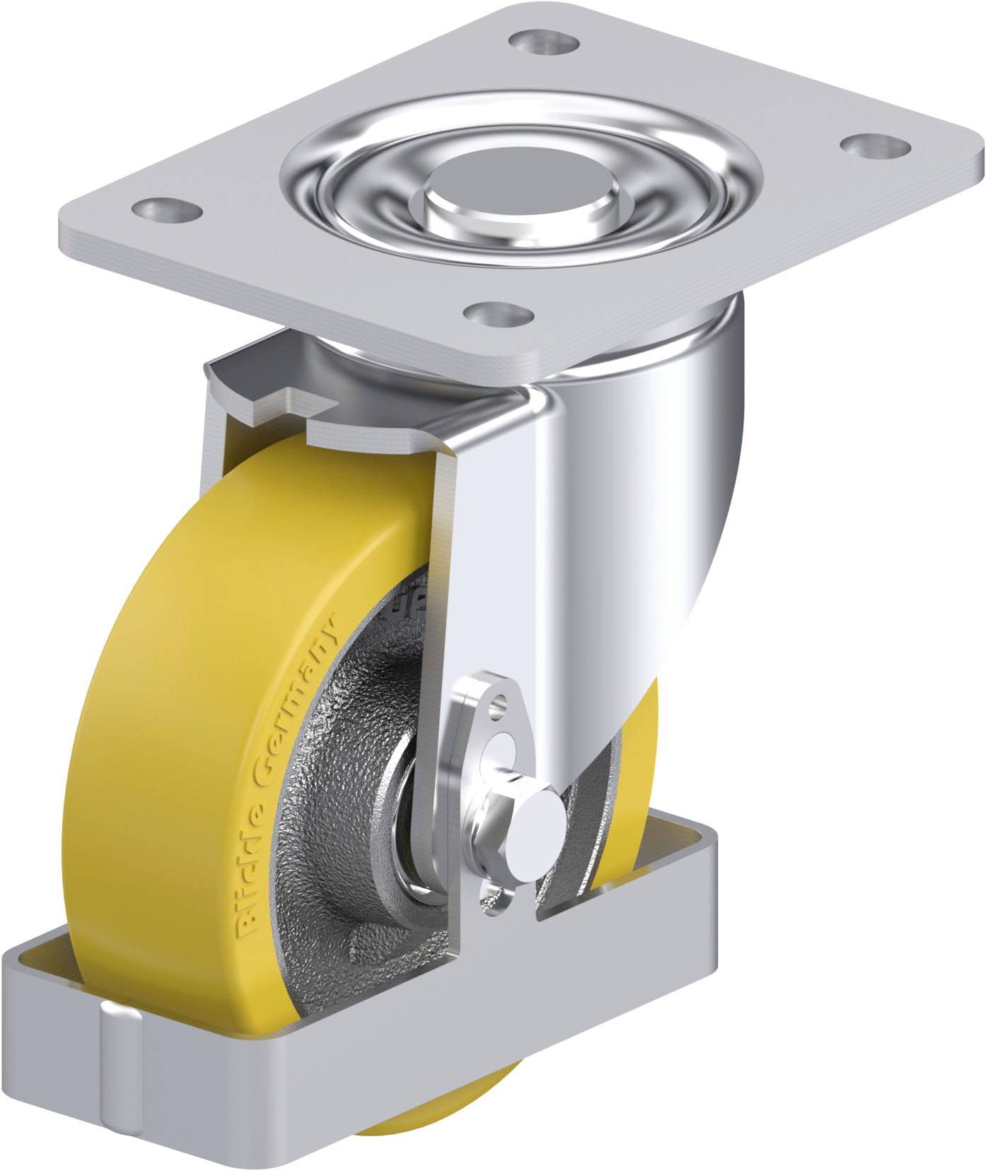 Blickle 916178 LH-GTH 125K-3-FS Acéllemez forgógörgő KerékØ: 125 mm Teherbírás (max.): 550 kg 1 db