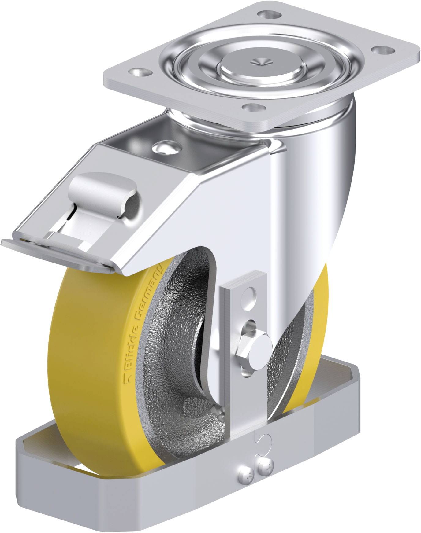 Blickle 939513 LH-GTH 175K-FI-FS Acéllemez forgógörgő KerékØ: 175 mm Teherbírás (max.): 875 kg 1 db