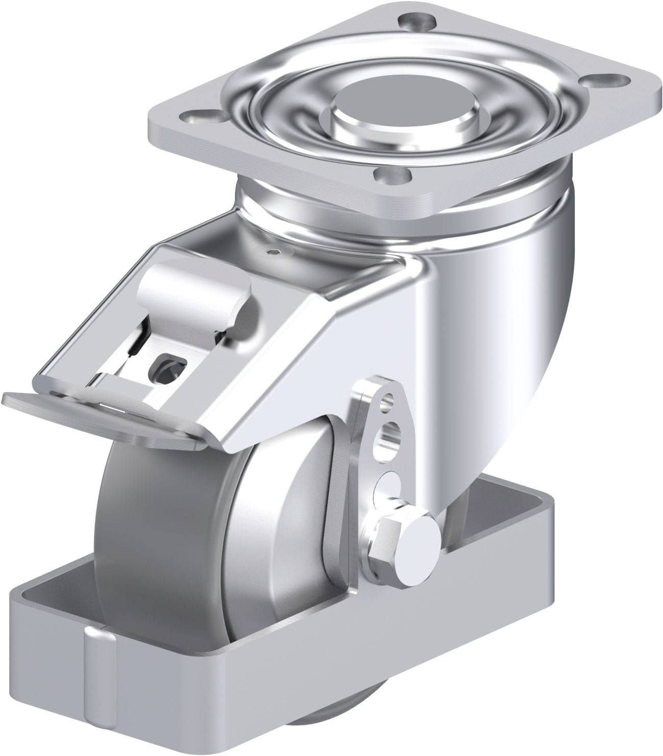 Blickle 946681 LH-PO 100G-1-FI-ELS-FA-FS Acéllemez forgógörgő KerékØ: 100 mm Teherbírás (max.): 280 kg 1 db