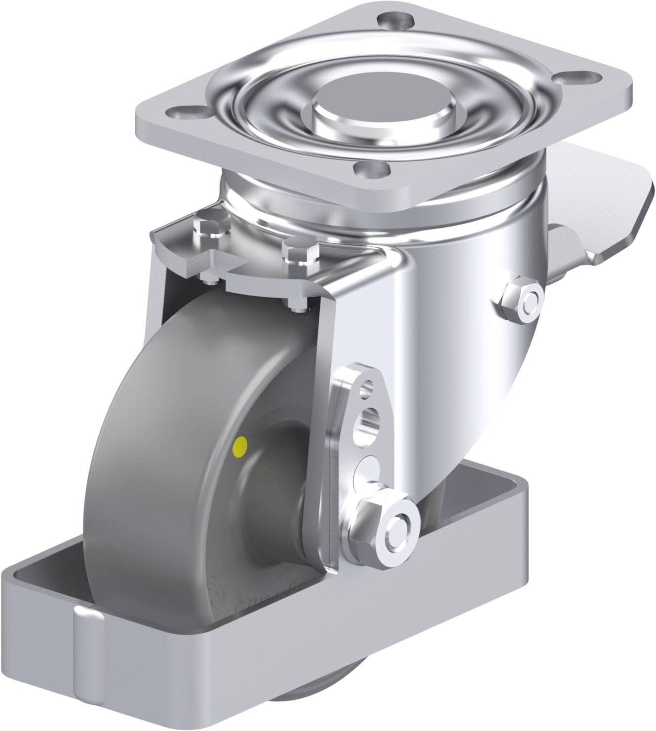 Blickle 939887 LH-PO 100G-1-ST-ELS-FS Acéllemez forgógörgő KerékØ: 100 mm Teherbírás (max.): 280 kg 1 db