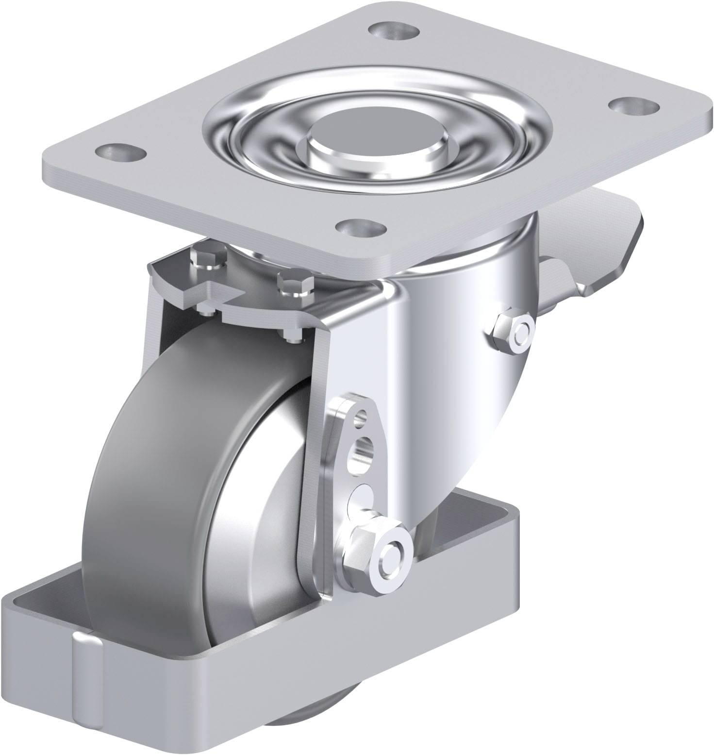 Blickle 946689 LH-PO 100G-3-ST-ELS-FA-FS Acéllemez forgógörgő KerékØ: 100 mm Teherbírás (max.): 280 kg 1 db