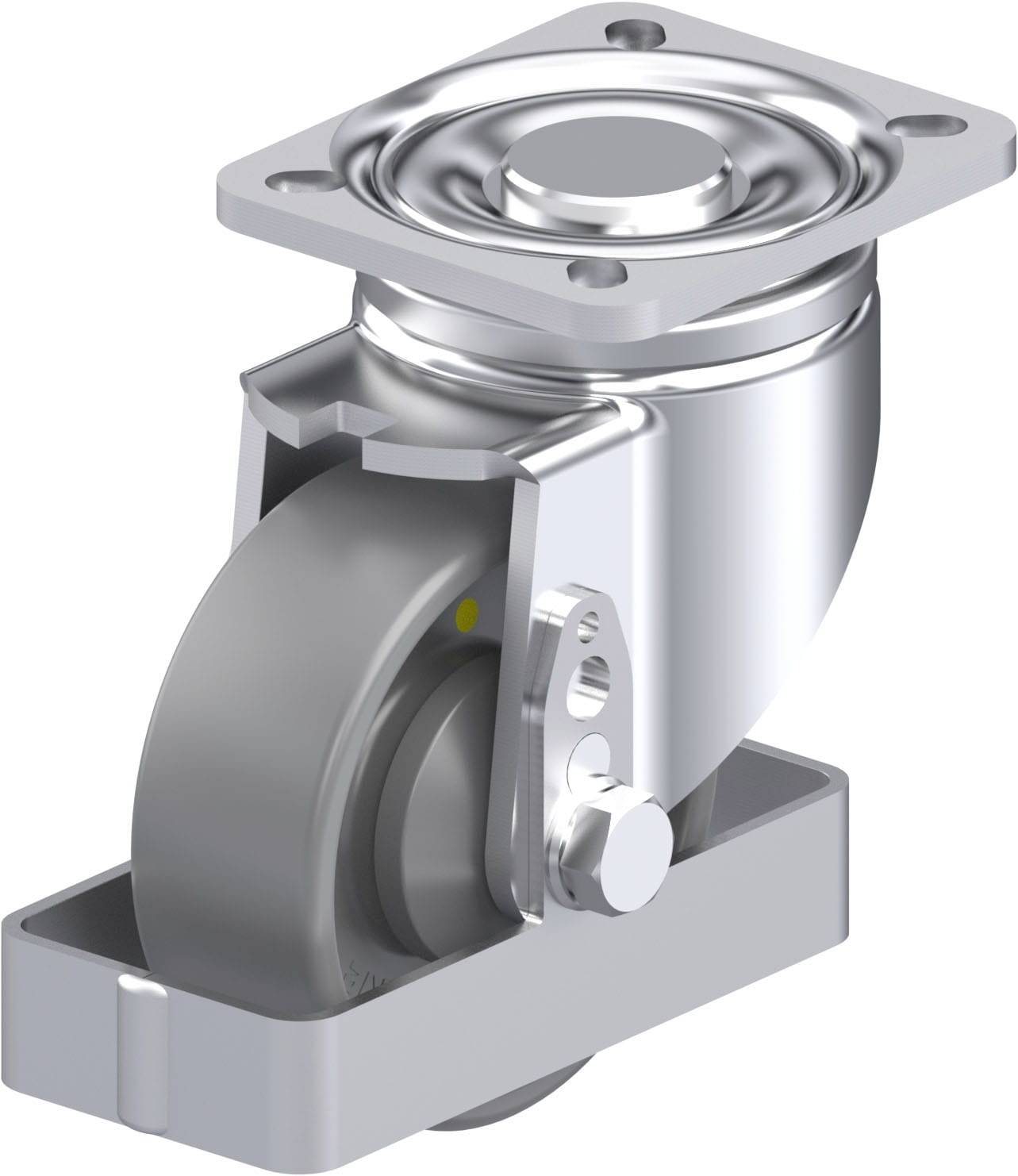 Blickle 939898 LH-PO 100KA-1-ELS-FS Acéllemez forgógörgő KerékØ: 100 mm Teherbírás (max.): 280 kg 1 db