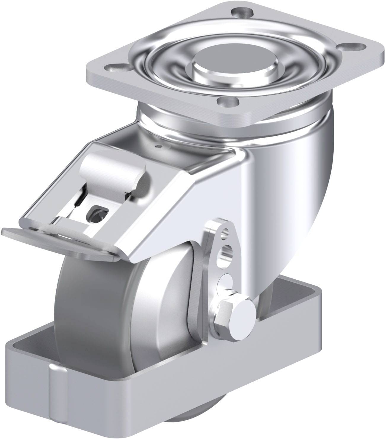 Blickle 946693 LH-PO 100KA-1-FI-ELS-FA-FS Acéllemez forgógörgő KerékØ: 100 mm Teherbírás (max.): 280 kg 1 db