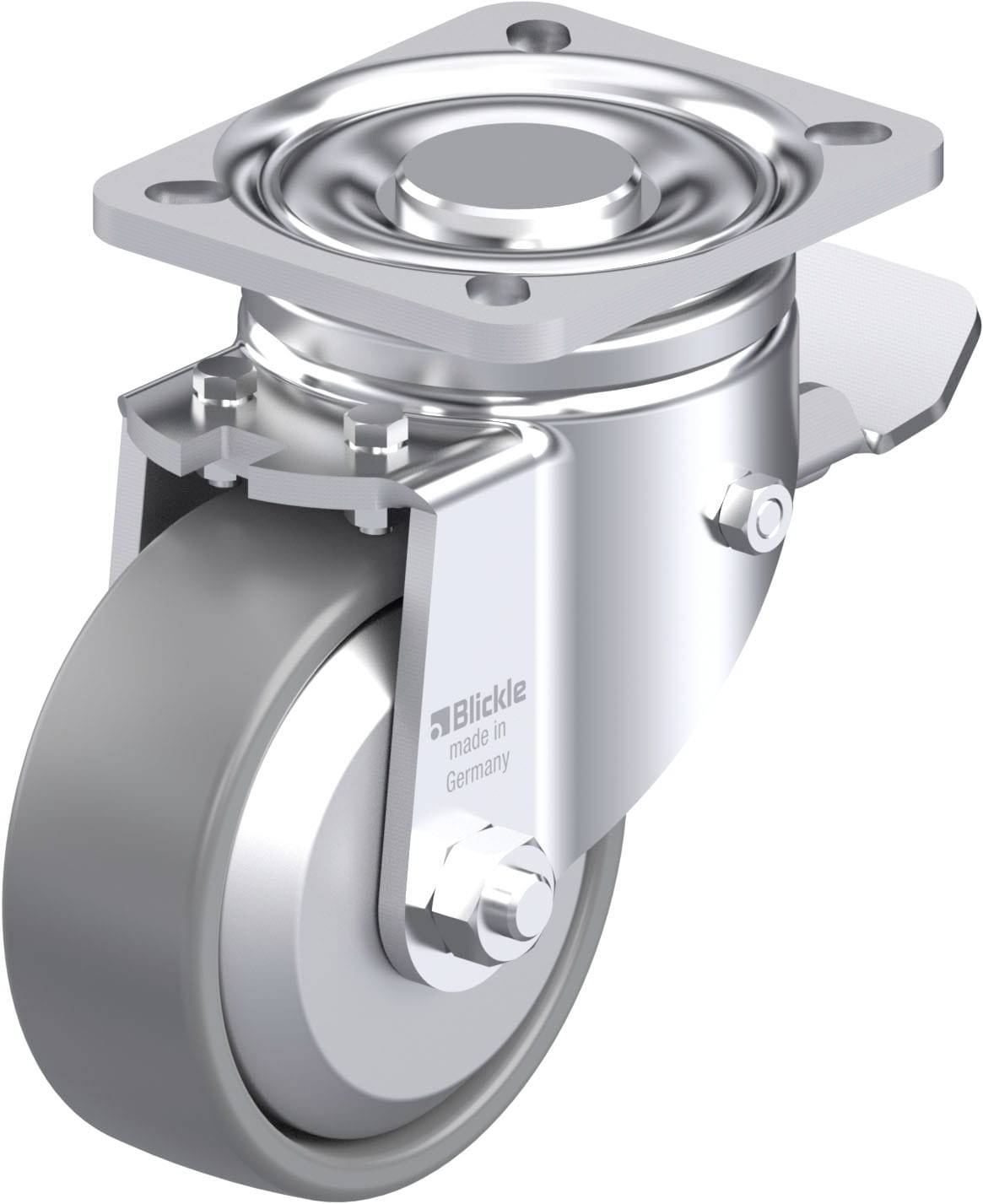 Blickle 946694 LH-PO 100KA-1-ST-ELS-FA Acéllemez forgógörgő KerékØ: 100 mm Teherbírás (max.): 280 kg 1 db