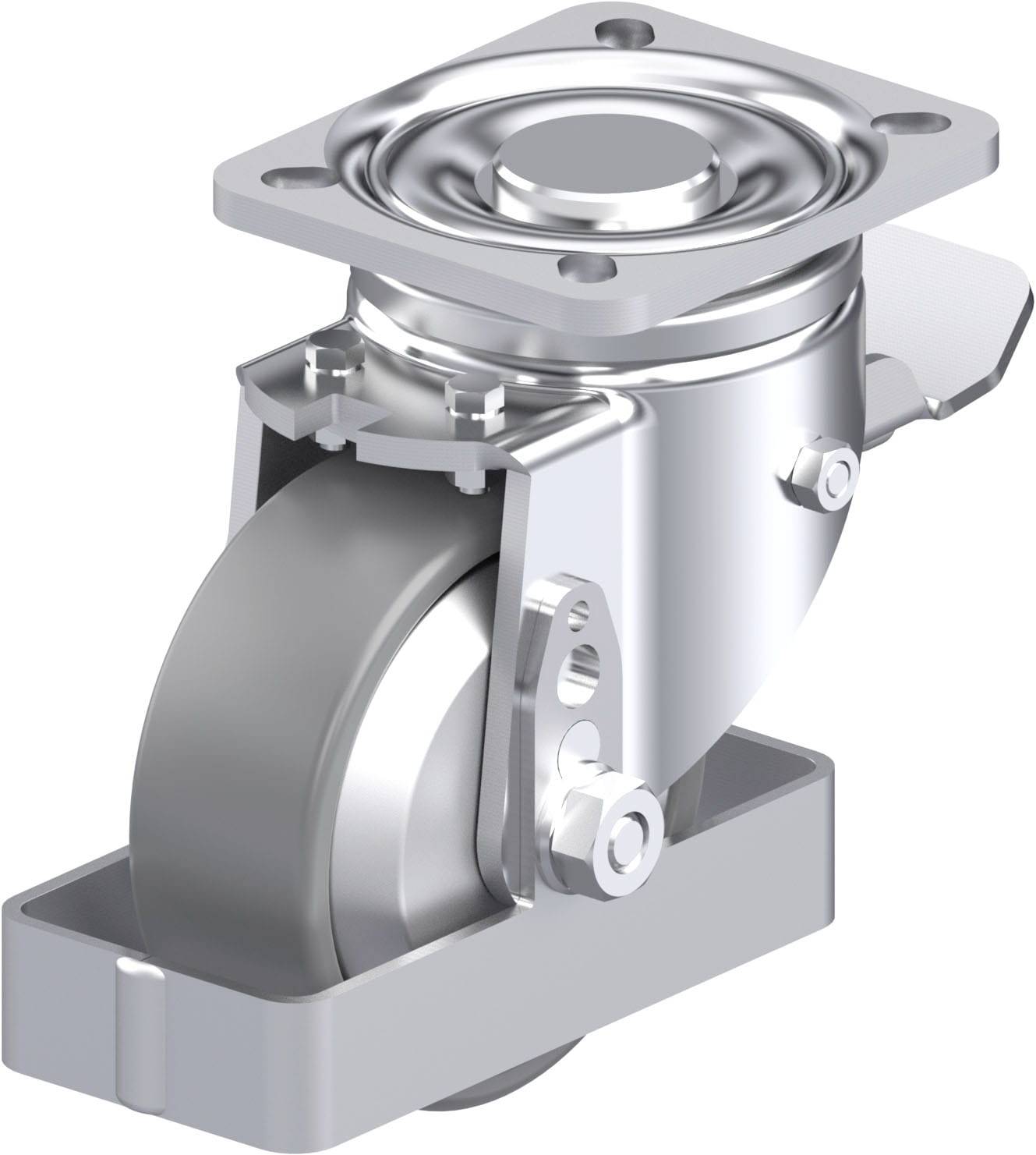 Blickle 946695 LH-PO 100KA-1-ST-ELS-FA-FS Acéllemez forgógörgő KerékØ: 100 mm Teherbírás (max.): 280 kg 1 db
