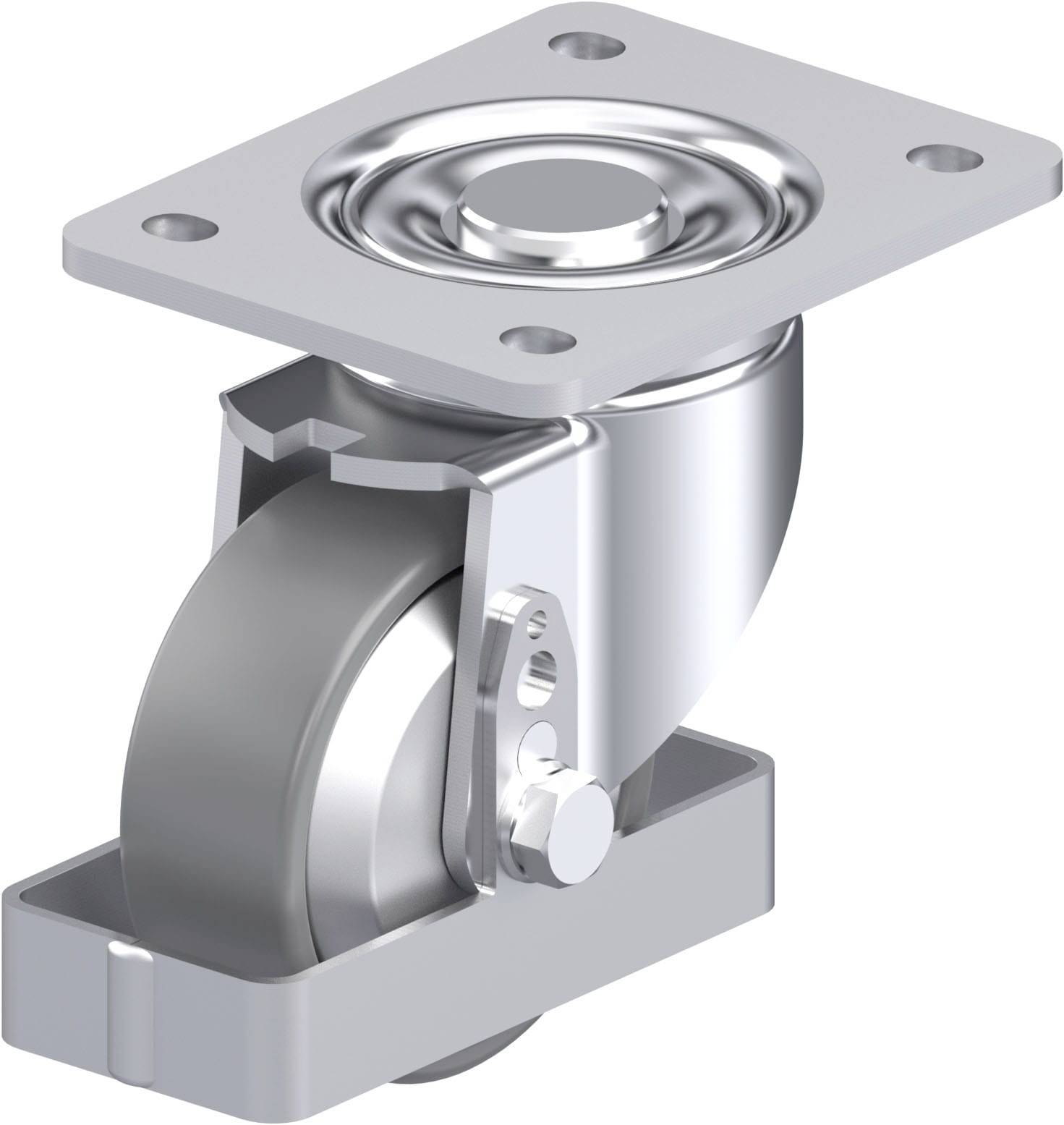 Blickle 946697 LH-PO 100KA-3-ELS-FA-FS Acéllemez forgógörgő KerékØ: 100 mm Teherbírás (max.): 280 kg 1 db