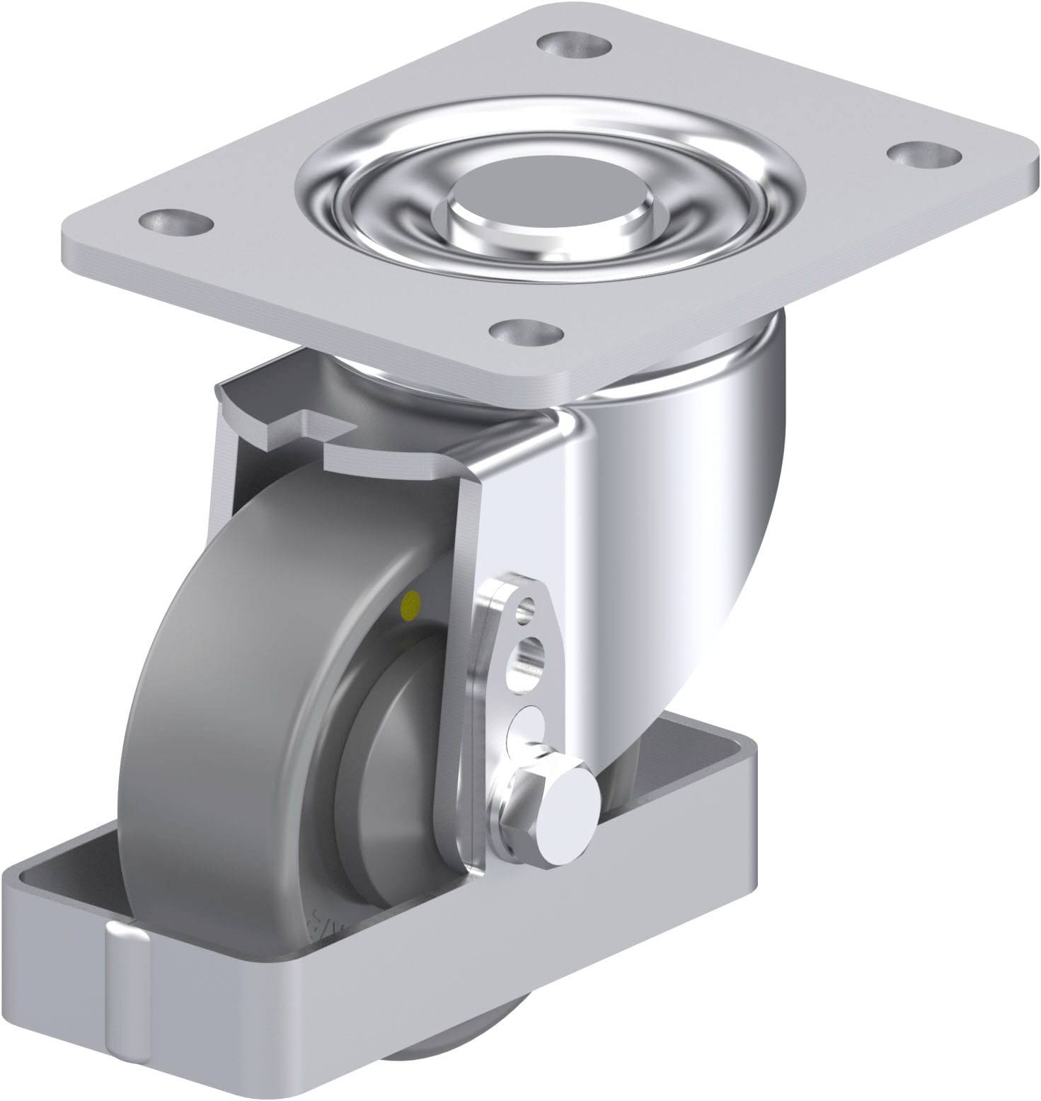 Blickle 939906 LH-PO 100KA-3-ELS-FS Acéllemez forgógörgő KerékØ: 100 mm Teherbírás (max.): 280 kg 1 db