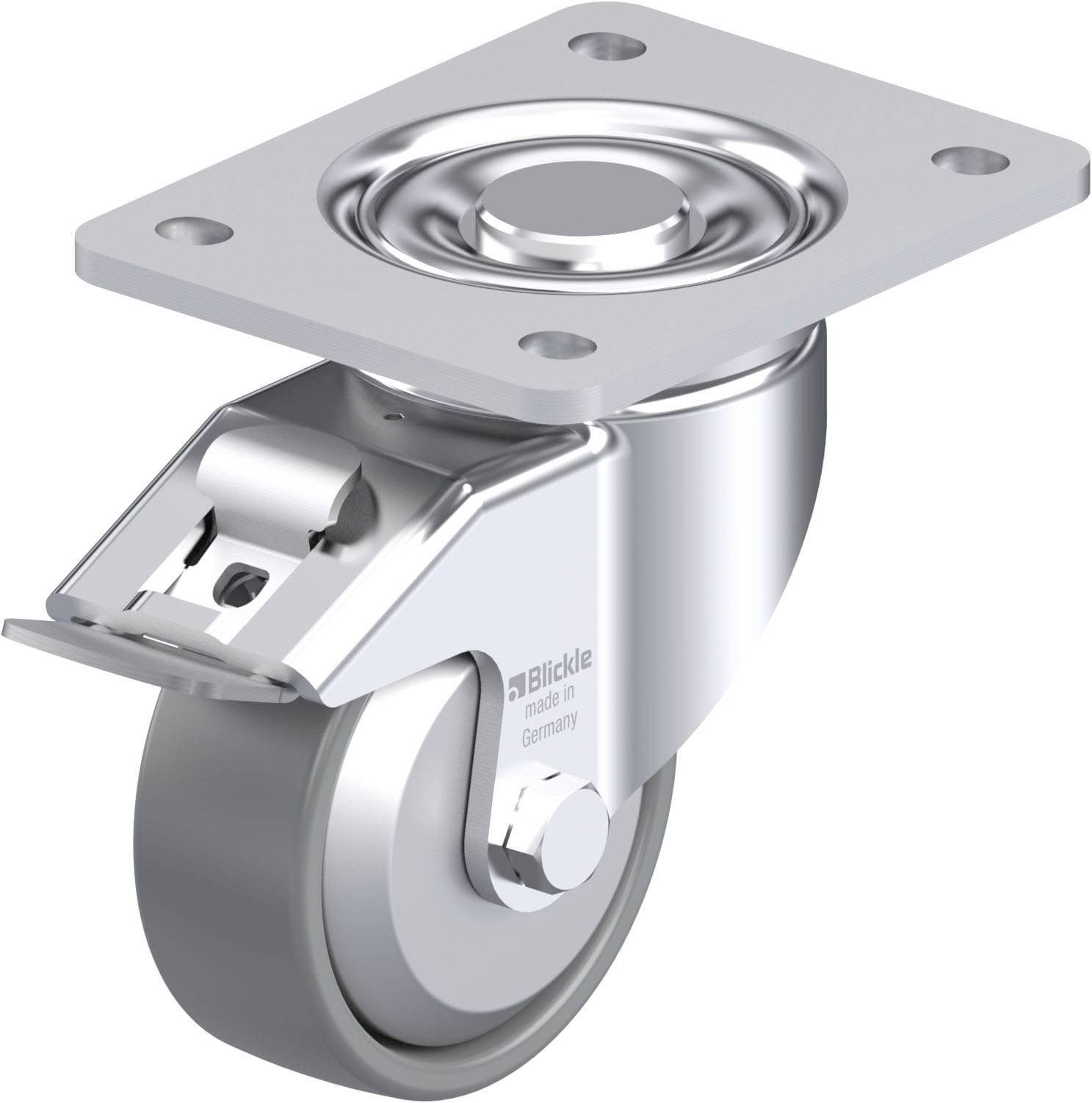 Blickle 946698 LH-PO 100KA-3-FI-ELS-FA Acéllemez forgógörgő KerékØ: 100 mm Teherbírás (max.): 280 kg 1 db