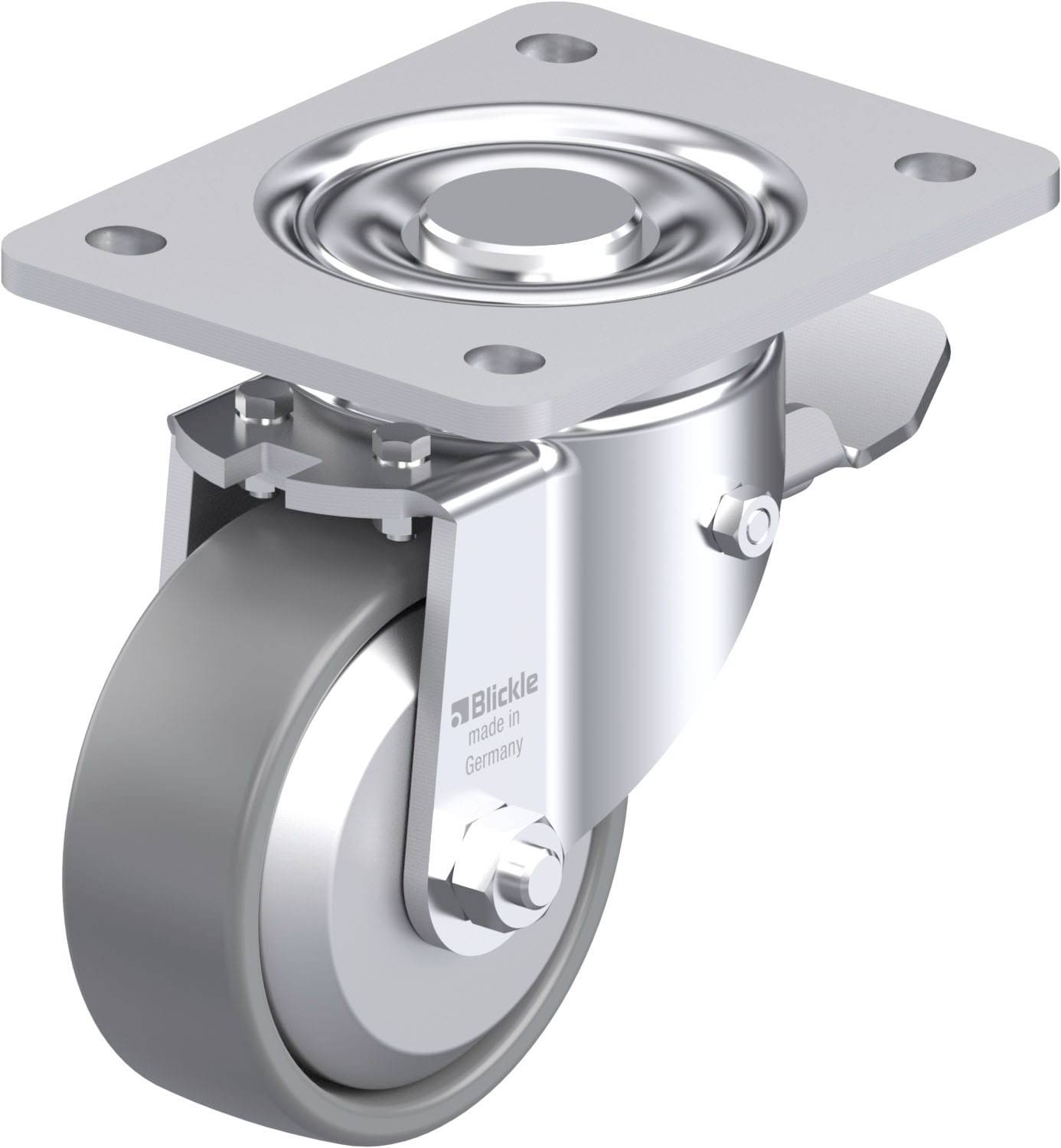 Blickle 946700 LH-PO 100KA-3-ST-ELS-FA Acéllemez forgógörgő KerékØ: 100 mm Teherbírás (max.): 280 kg 1 db