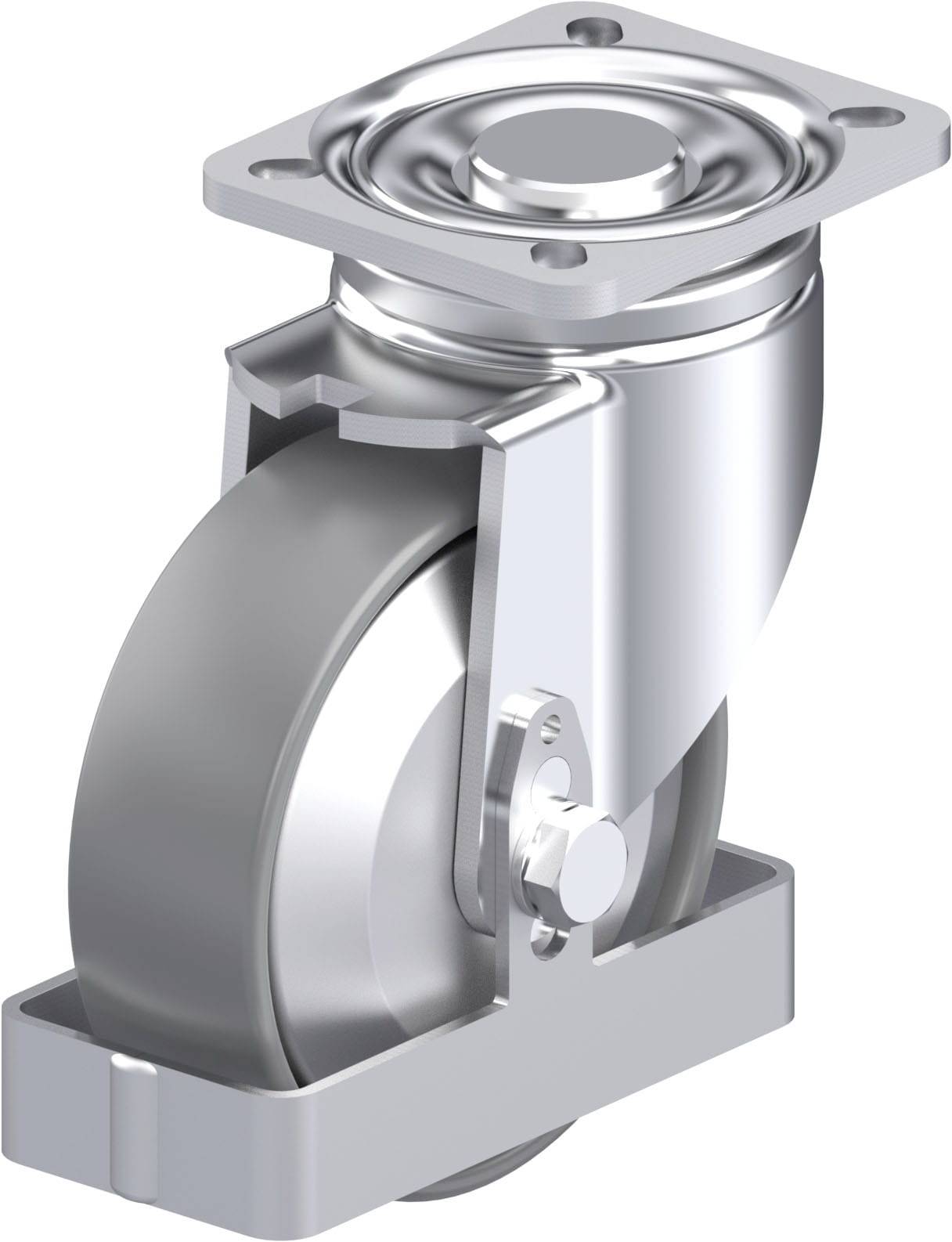 Blickle 946703 LH-PO 125G-1-ELS-FA-FS Acéllemez forgógörgő KerékØ: 125 mm Teherbírás (max.): 300 kg 1 db
