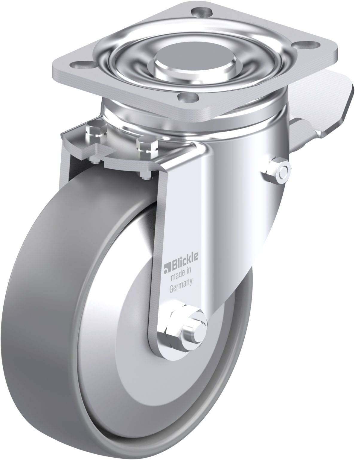 Blickle 946706 LH-PO 125G-1-ST-ELS-FA Acéllemez forgógörgő KerékØ: 125 mm Teherbírás (max.): 300 kg 1 db
