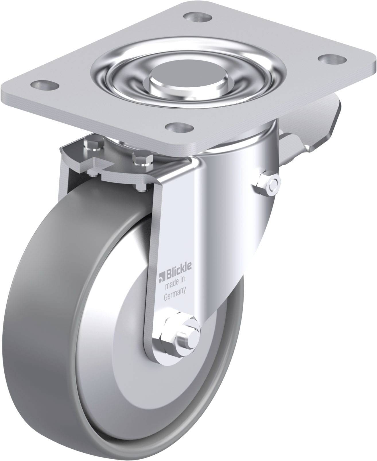 Blickle 946712 LH-PO 125G-3-ST-ELS-FA Acéllemez forgógörgő KerékØ: 125 mm Teherbírás (max.): 300 kg 1 db