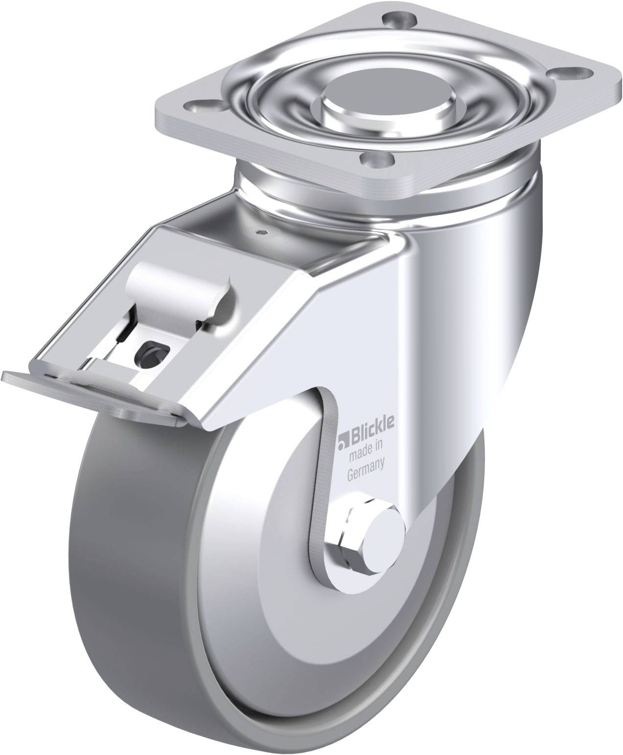 Blickle 946716 LH-PO 125KA-1-FI-ELS-FA Acéllemez forgógörgő KerékØ: 125 mm Teherbírás (max.): 300 kg 1 db