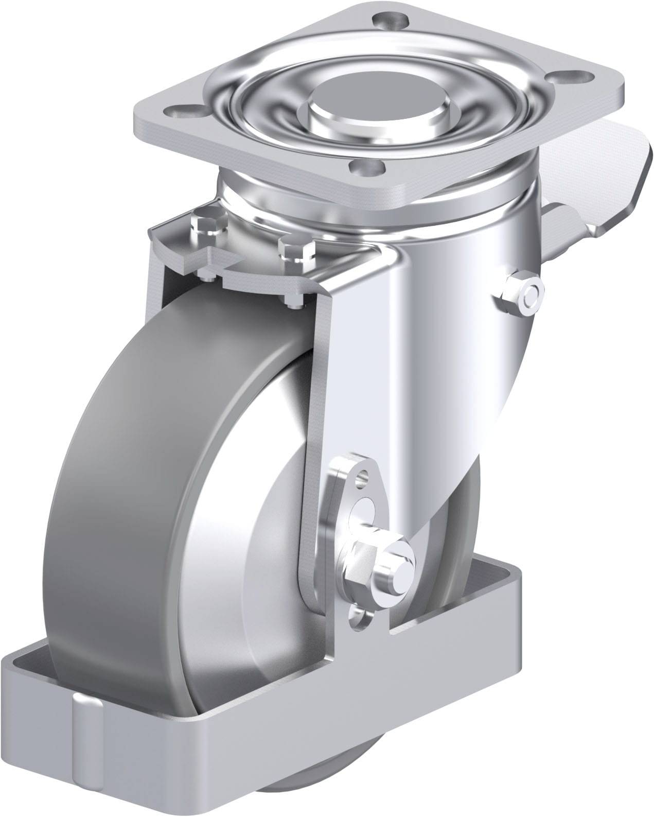 Blickle 946719 LH-PO 125KA-1-ST-ELS-FA-FS Acéllemez forgógörgő KerékØ: 125 mm Teherbírás (max.): 300 kg 1 db