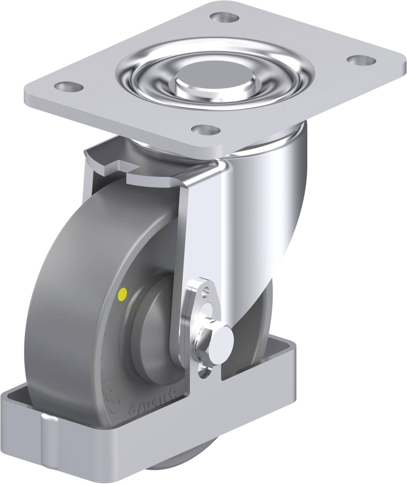 Blickle 939938 LH-PO 125KA-3-ELS-FS Acéllemez forgógörgő KerékØ: 125 mm Teherbírás (max.): 300 kg 1 db