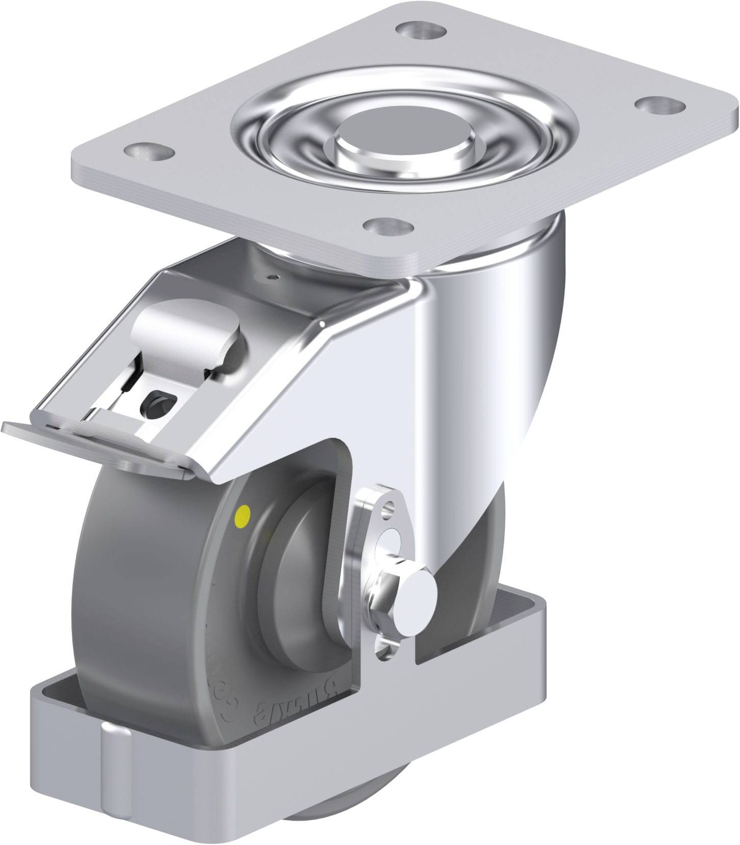 Blickle 939940 LH-PO 125KA-3-FI-ELS-FS Acéllemez forgógörgő KerékØ: 125 mm Teherbírás (max.): 300 kg 1 db