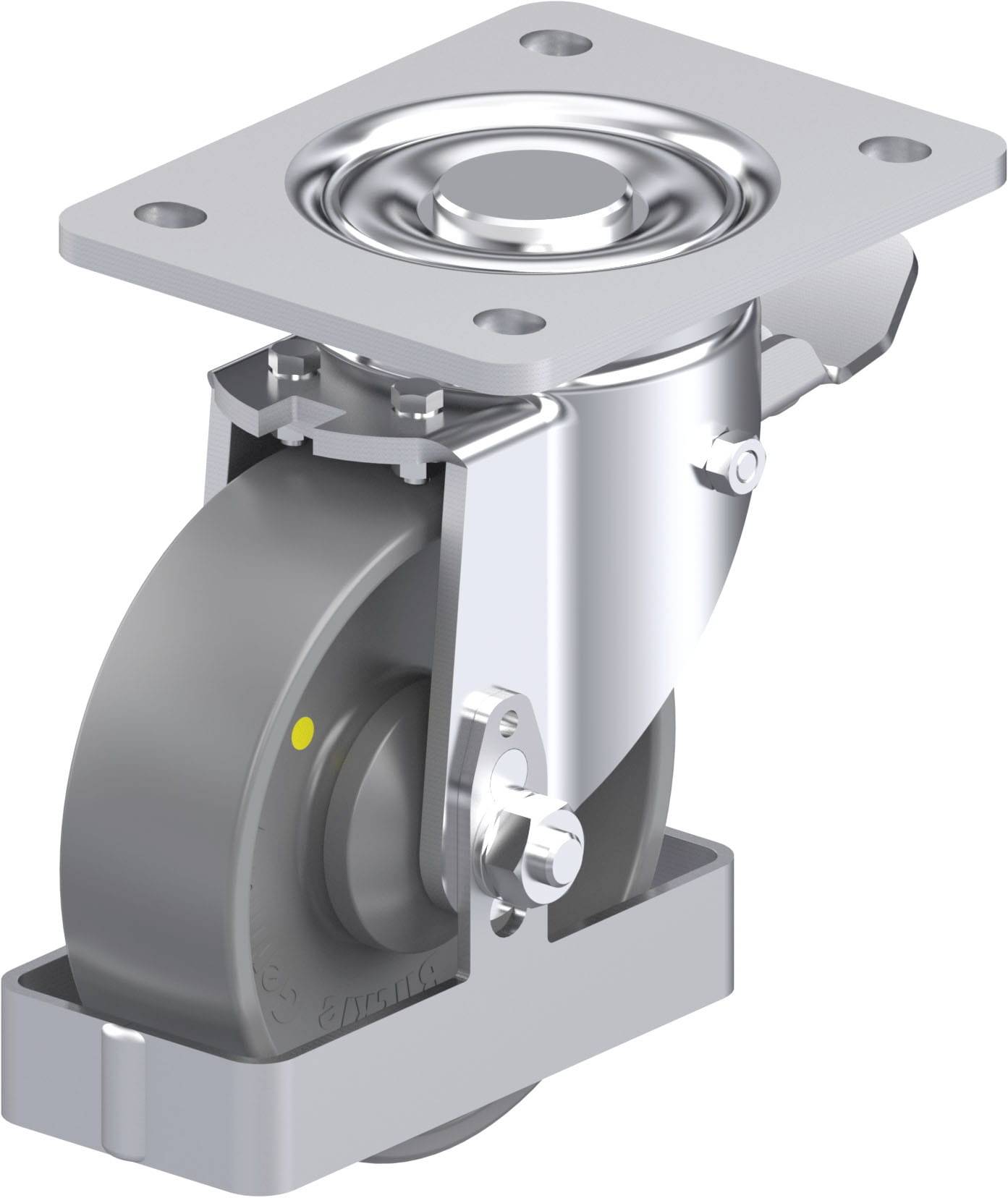 Blickle 939943 LH-PO 125KA-3-ST-ELS-FS Acéllemez forgógörgő KerékØ: 125 mm Teherbírás (max.): 300 kg 1 db