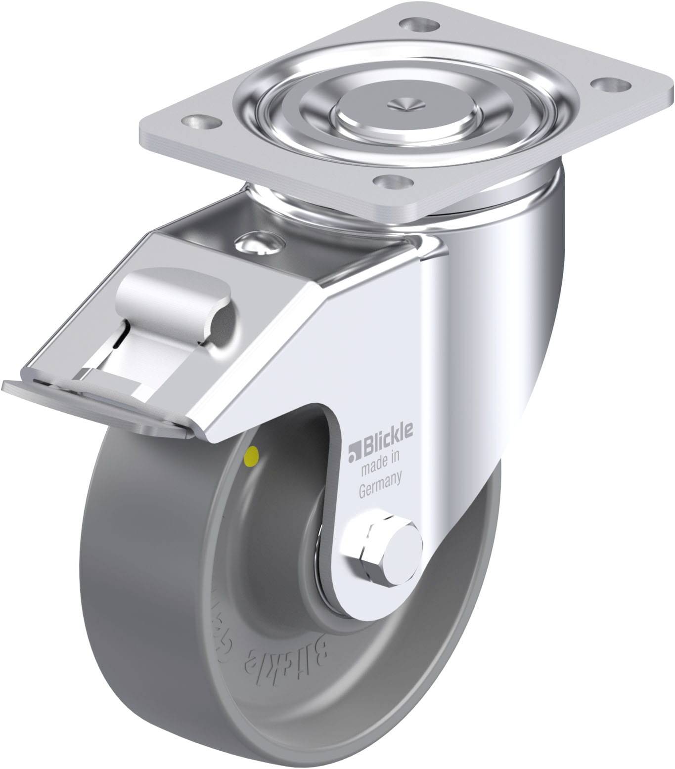 Blickle 683623 LH-PO 150K-FI-ELS Acéllemez forgógörgő KerékØ: 150 mm Teherbírás (max.): 400 kg 1 db