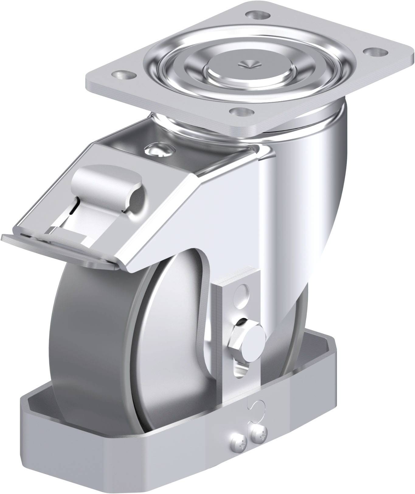 Blickle 946735 LH-PO 150K-FI-ELS-FA-FS Acéllemez forgógörgő KerékØ: 150 mm Teherbírás (max.): 400 kg 1 db
