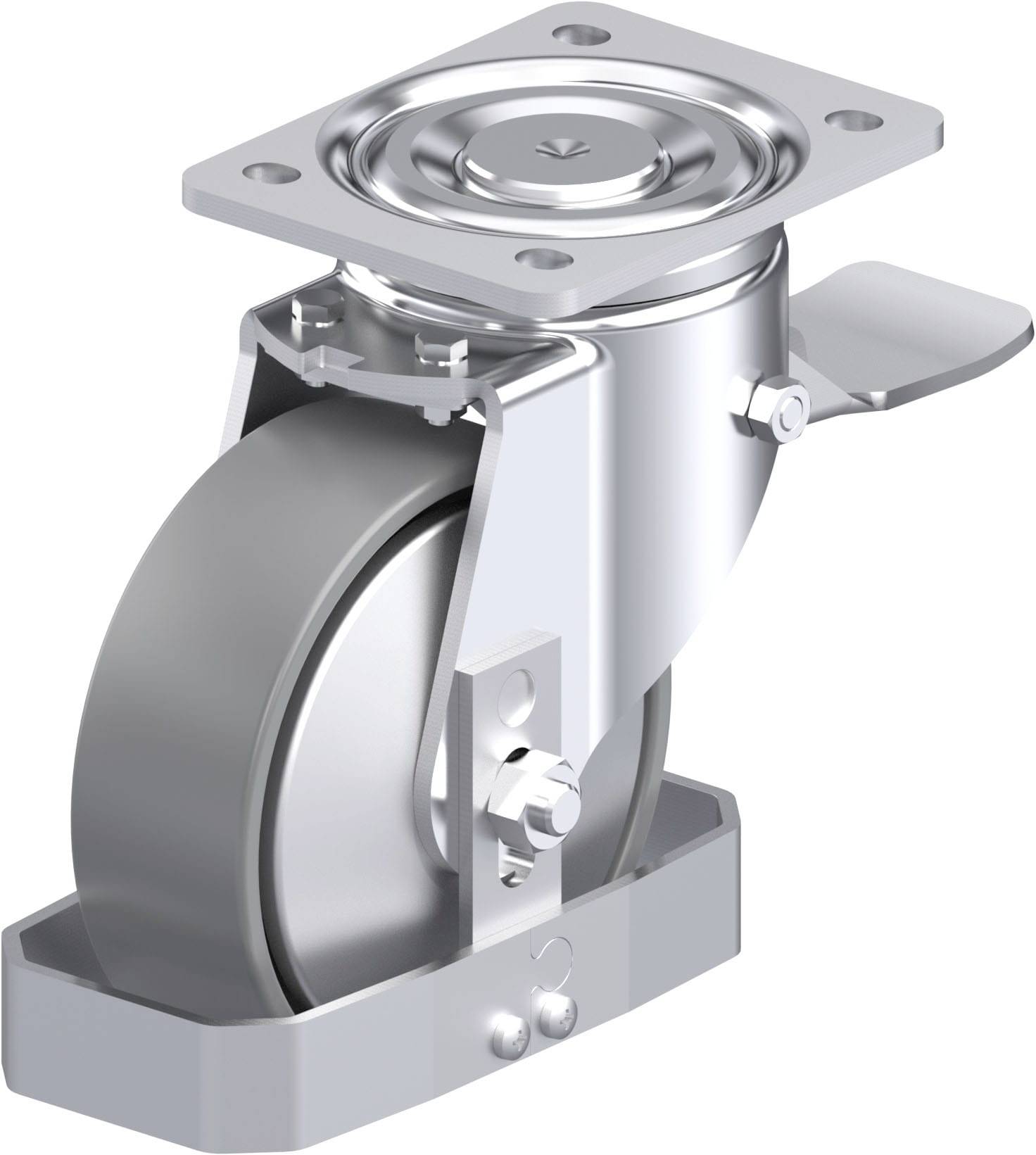 Blickle 946737 LH-PO 150K-ST-ELS-FA-FS Acéllemez forgógörgő KerékØ: 150 mm Teherbírás (max.): 400 kg 1 db