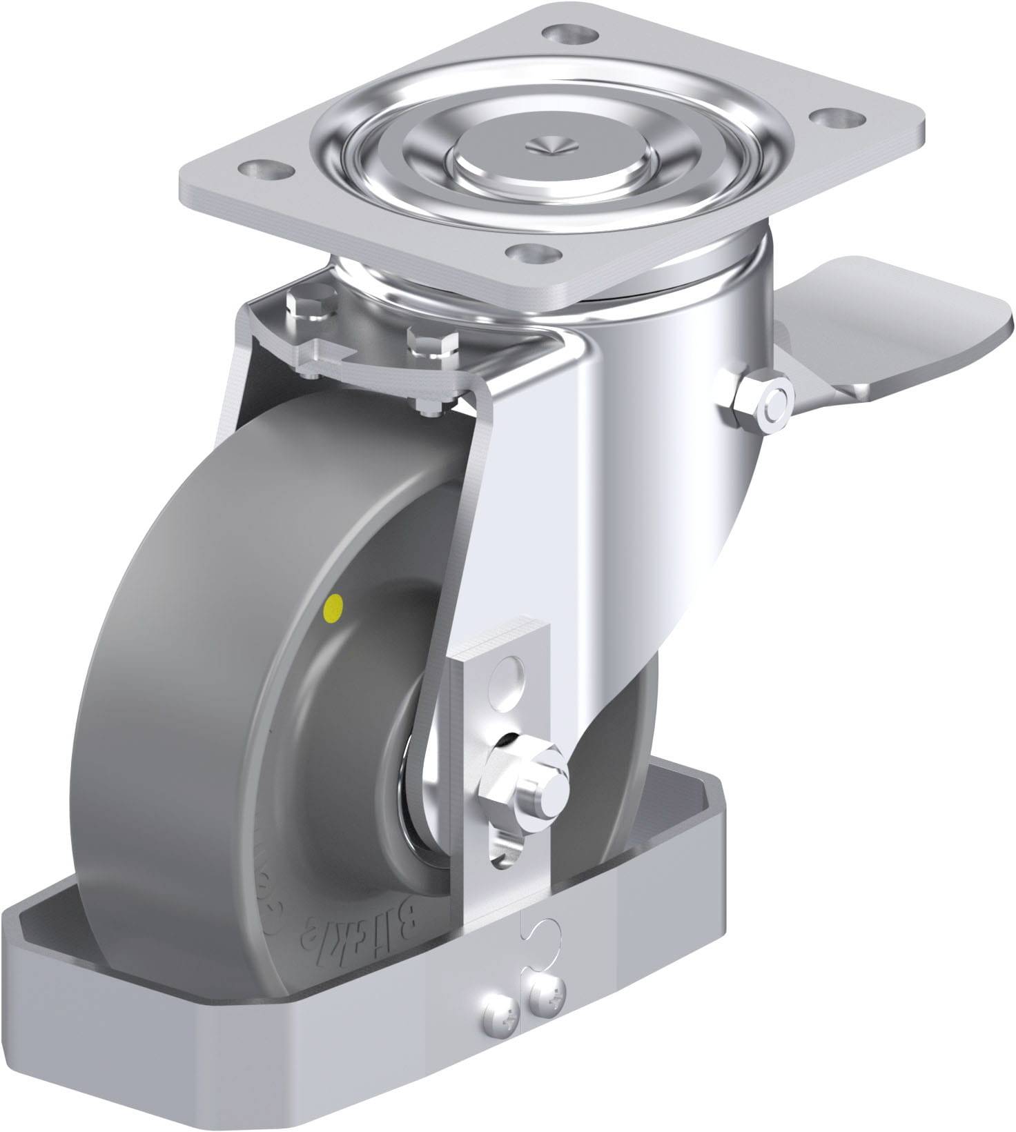 Blickle 939965 LH-PO 150K-ST-ELS-FS Acéllemez forgógörgő KerékØ: 150 mm Teherbírás (max.): 400 kg 1 db