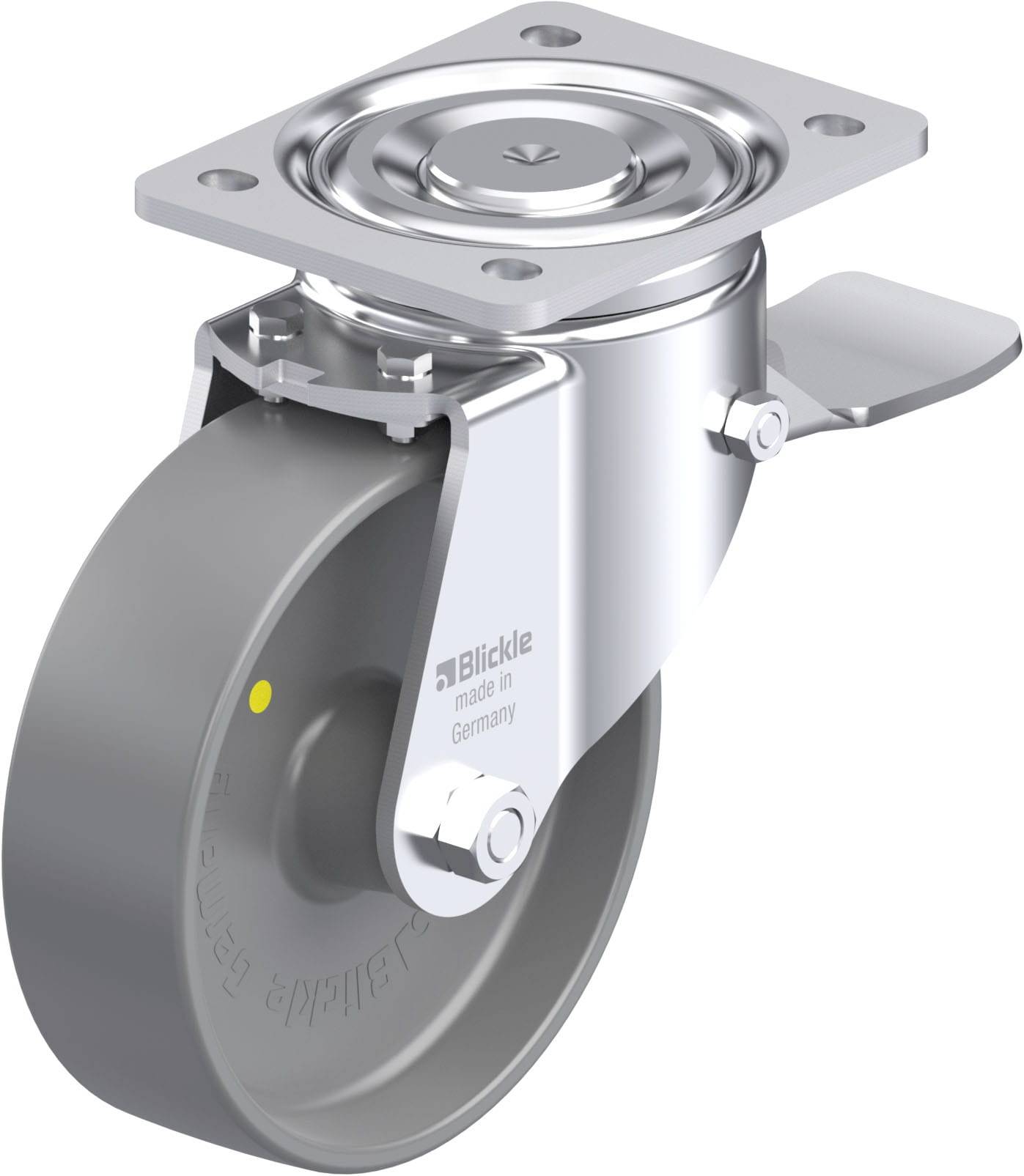 Blickle 937008 LH-PO 160G-ST-ELS Acéllemez forgógörgő KerékØ: 160 mm Teherbírás (max.): 450 kg 1 db