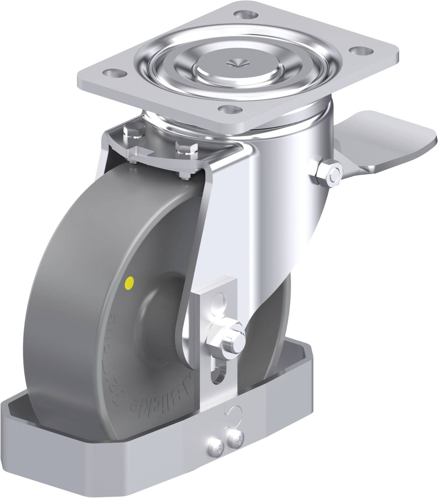 Blickle 939977 LH-PO 160G-ST-ELS-FS Acéllemez forgógörgő KerékØ: 160 mm Teherbírás (max.): 450 kg 1 db
