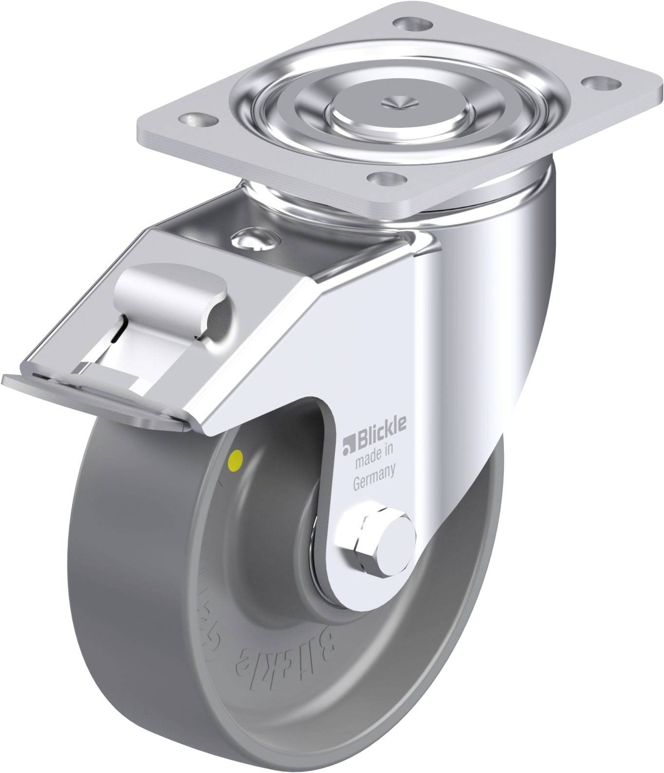 Blickle 868443 LH-PO 160K-FI-ELS Acéllemez forgógörgő KerékØ: 160 mm Teherbírás (max.): 450 kg 1 db