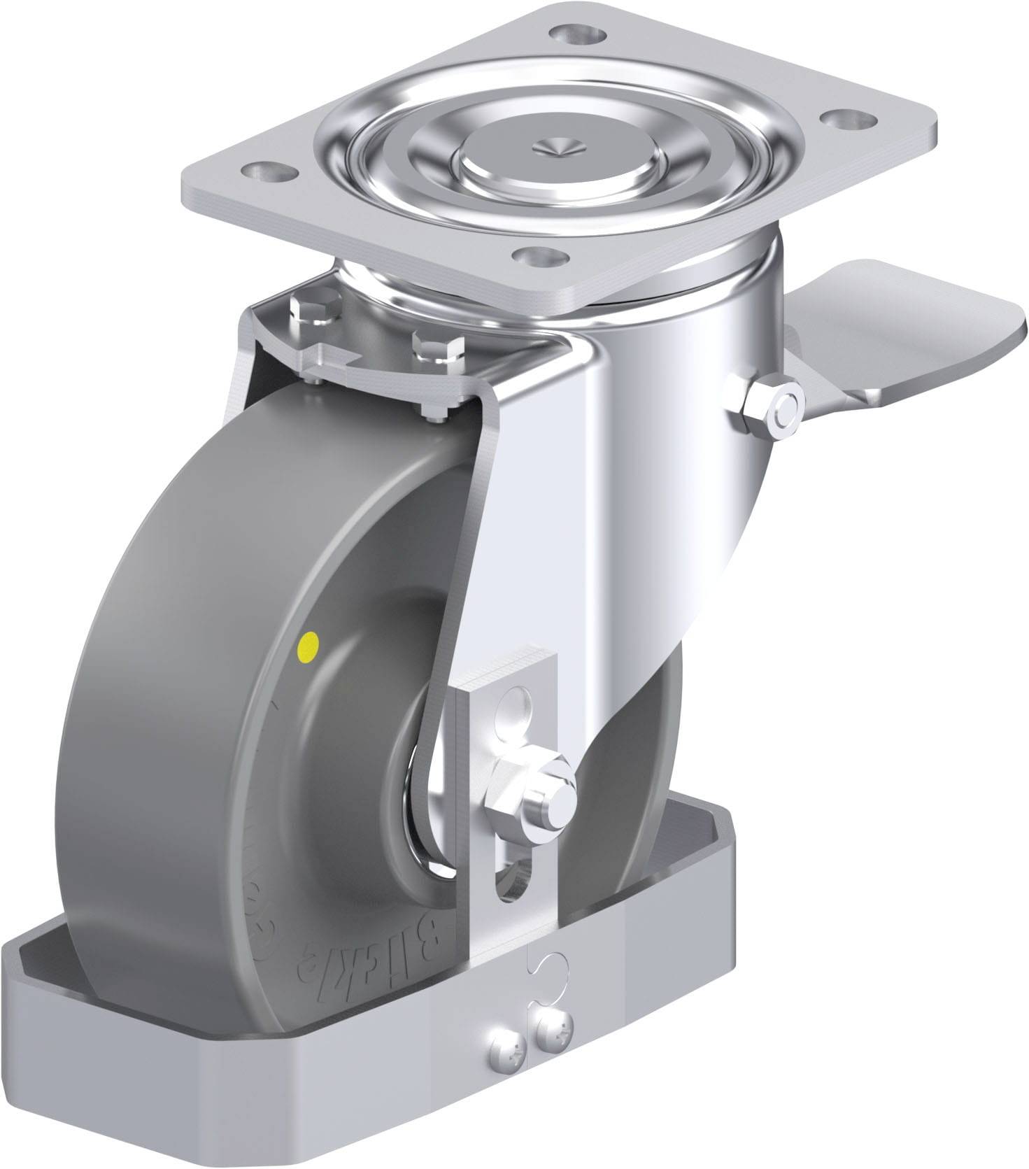 Blickle 939989 LH-PO 160K-ST-ELS-FS Acéllemez forgógörgő KerékØ: 160 mm Teherbírás (max.): 450 kg 1 db