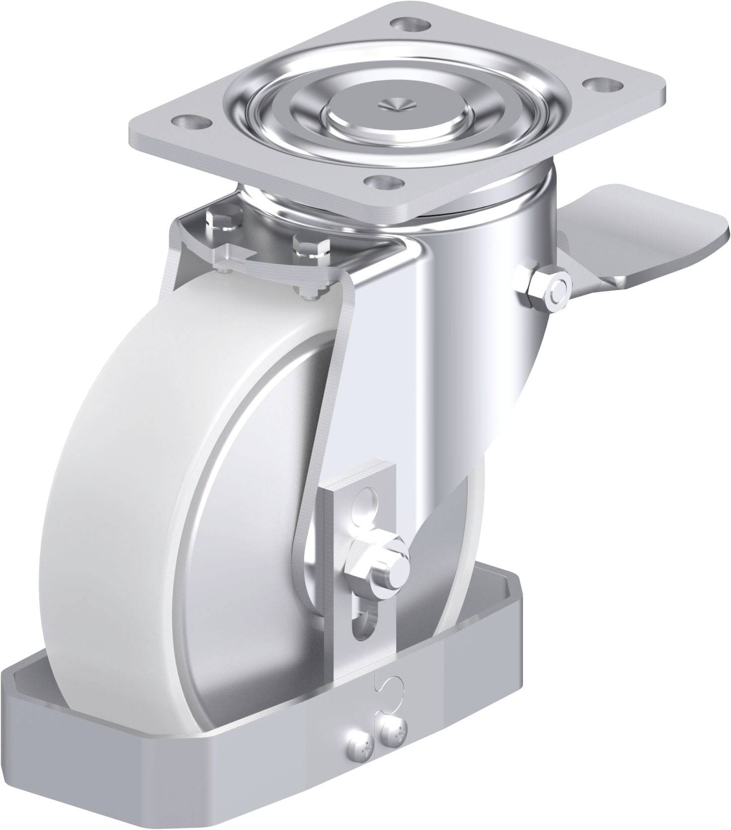 Blickle 939990 LH-PO 160K-ST-FA-FS Acéllemez forgógörgő KerékØ: 160 mm Teherbírás (max.): 450 kg 1 db