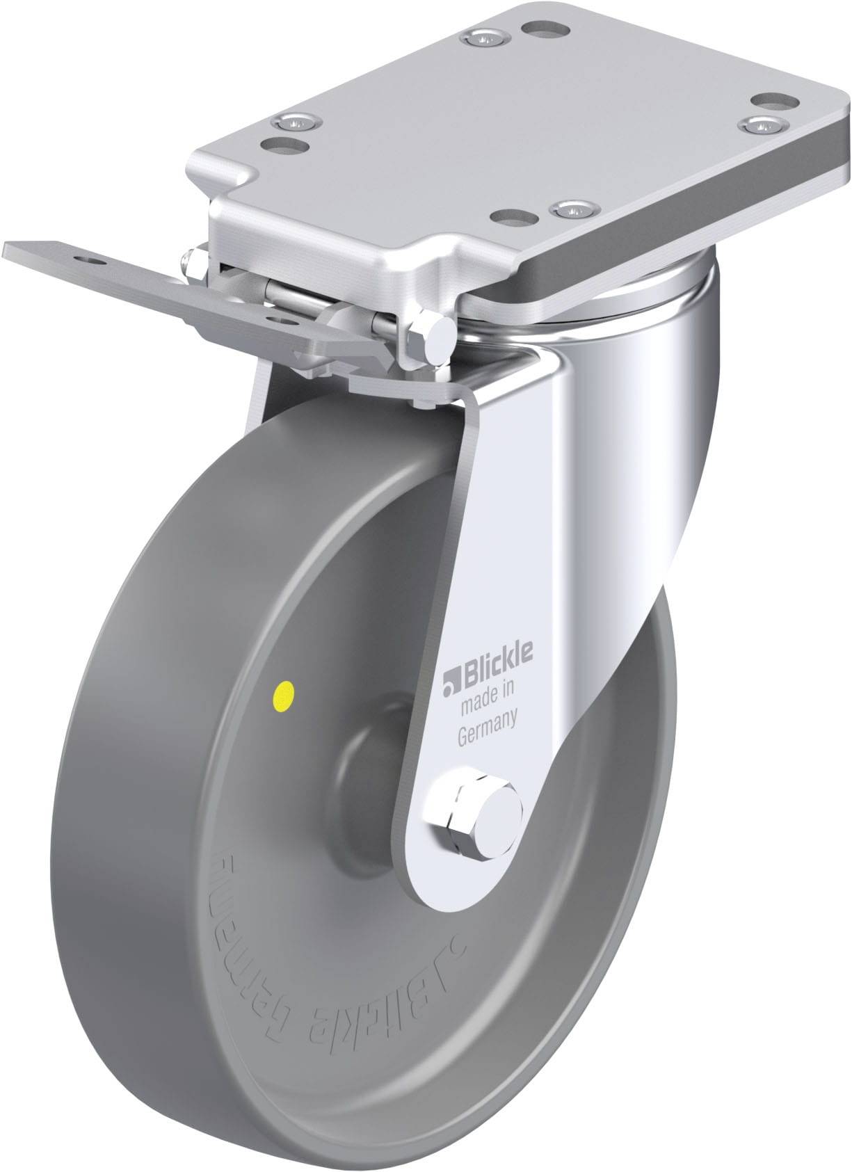 Blickle 937014 LH-PO 200G-IS-ELS Acéllemez forgógörgő KerékØ: 200 mm Teherbírás (max.): 600 kg 1 db