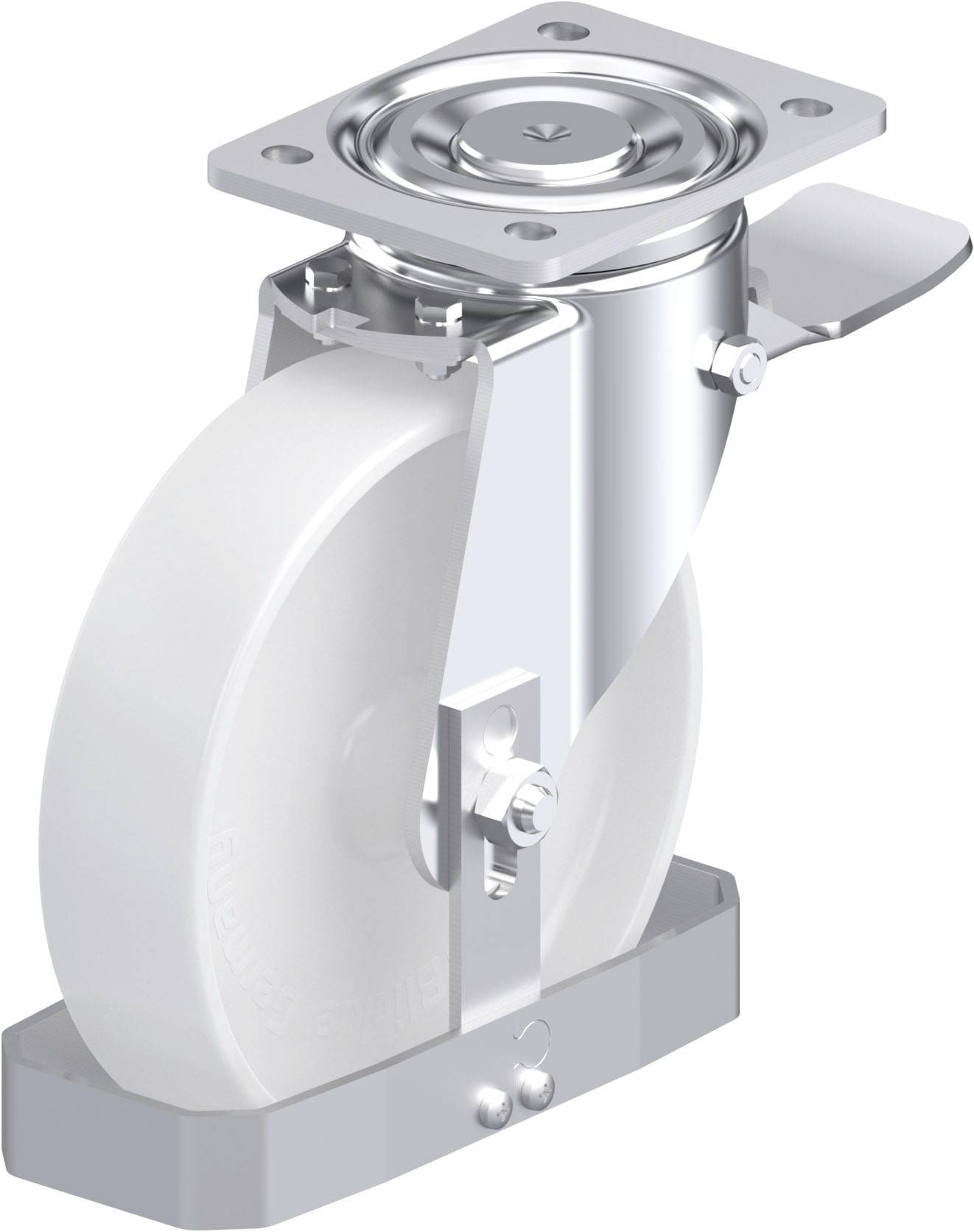 Blickle 940013 LH-PO 200G-ST-FS Acéllemez forgógörgő KerékØ: 200 mm Teherbírás (max.): 600 kg 1 db