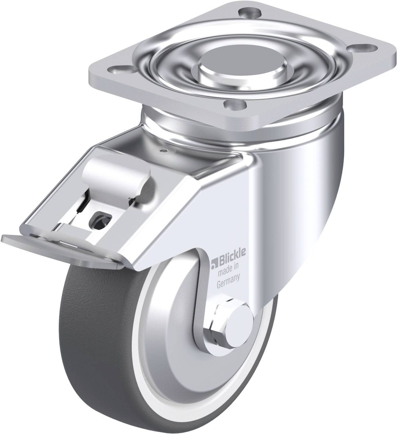 Blickle 750097 LH-POTH 100R-1-FI-FA Acéllemez forgógörgő KerékØ: 100 mm Teherbírás (max.): 300 kg 1 db
