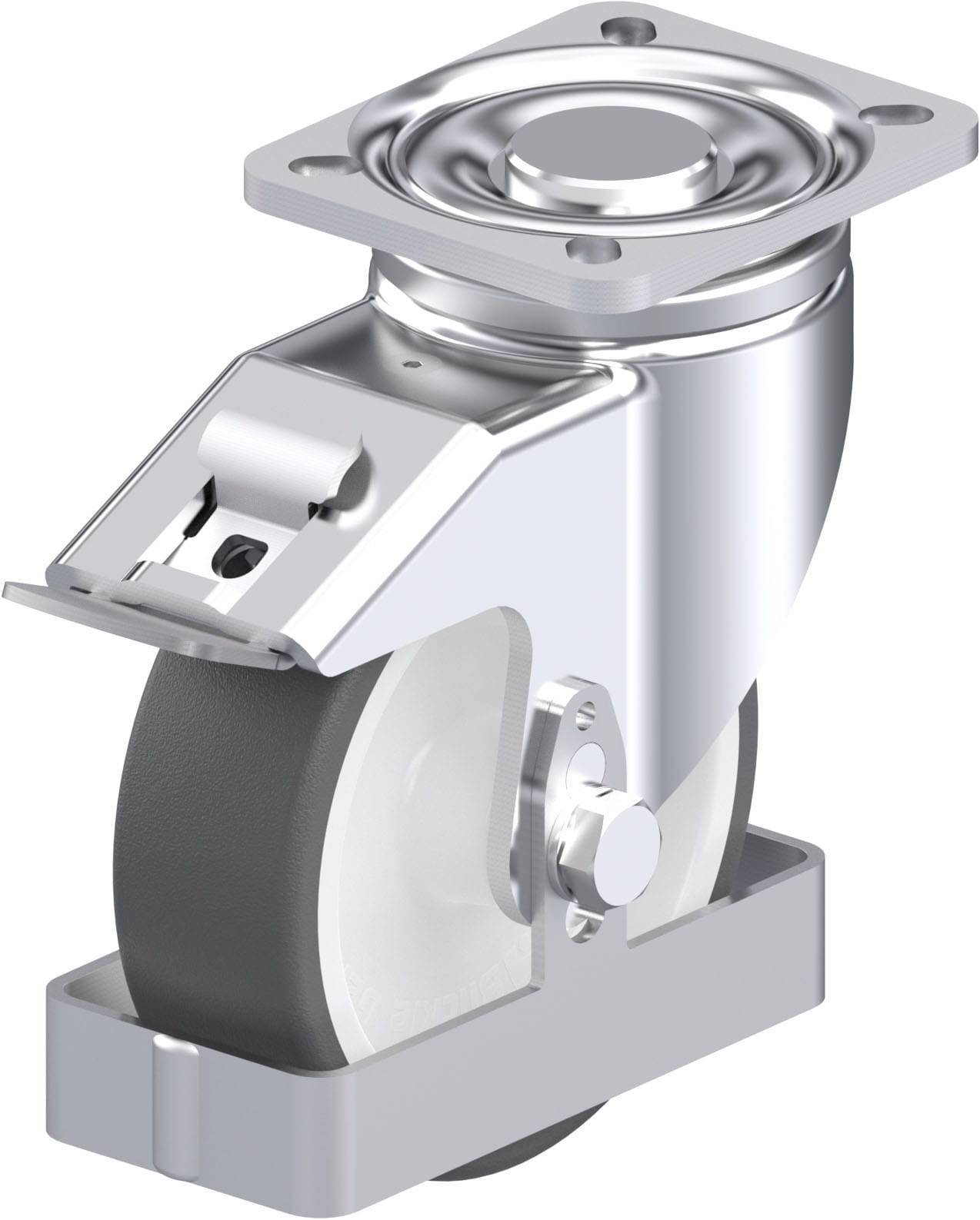 Blickle 925082 LH-POTH 125G-1-FI-FS Acéllemez forgógörgő KerékØ: 125 mm Teherbírás (max.): 350 kg 1 db