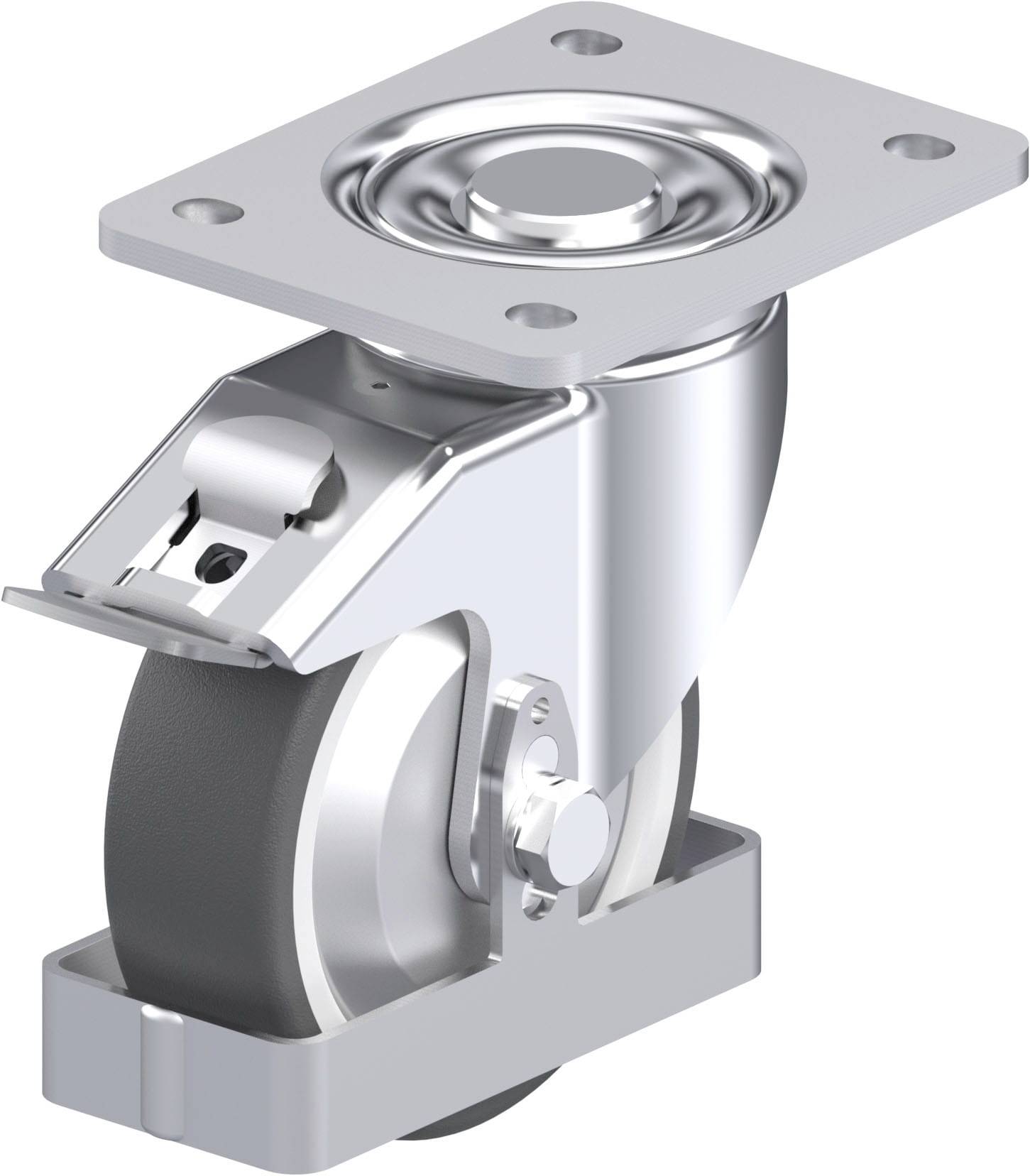 Blickle 939034 LH-POTH 125G-3-FI-FA-FS Acéllemez forgógörgő KerékØ: 125 mm Teherbírás (max.): 350 kg 1 db
