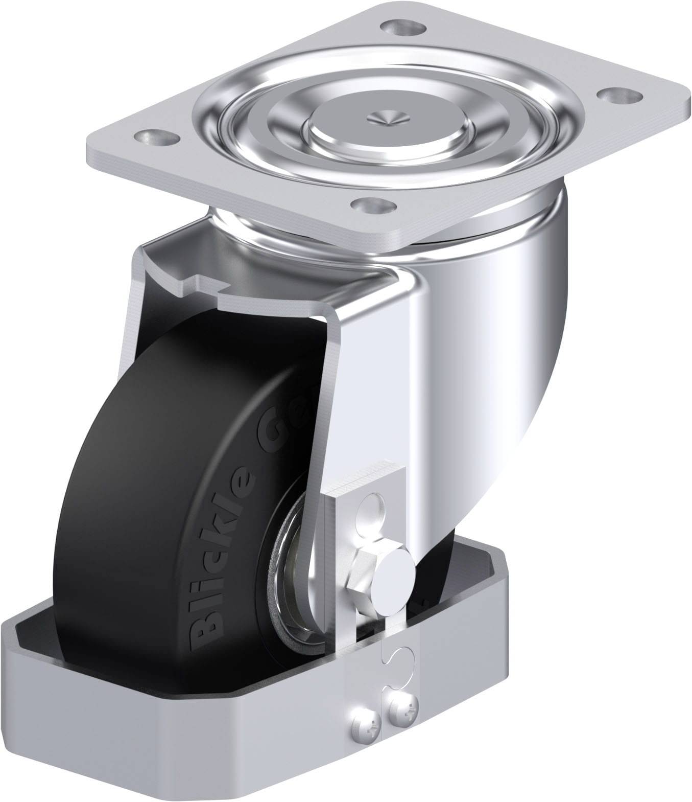 Blickle 932443 LH-SE 125K-FS Acéllemez forgógörgő KerékØ: 125 mm Teherbírás (max.): 320 kg 1 db
