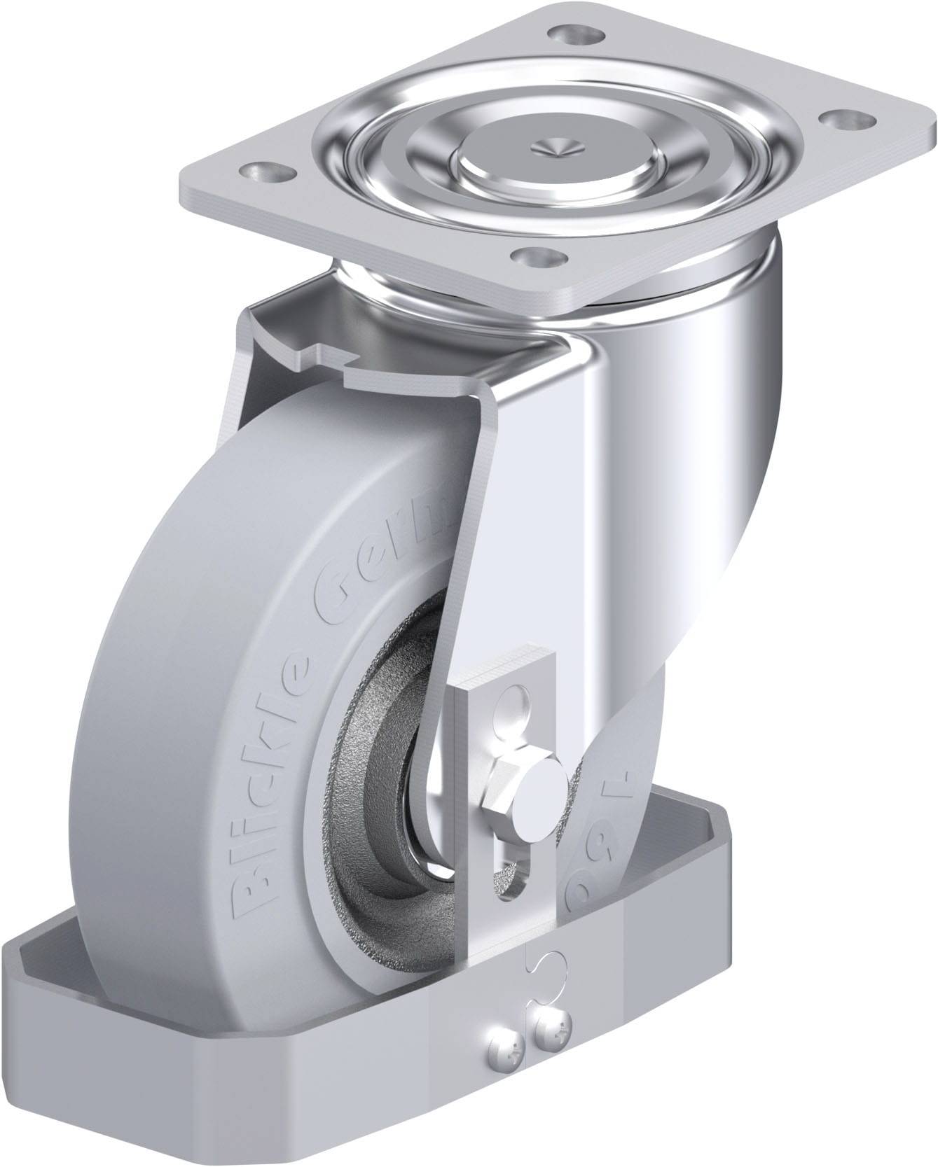 Blickle 938690 LH-SE 160K-SG-FS Acéllemez forgógörgő KerékØ: 160 mm Teherbírás (max.): 450 kg 1 db