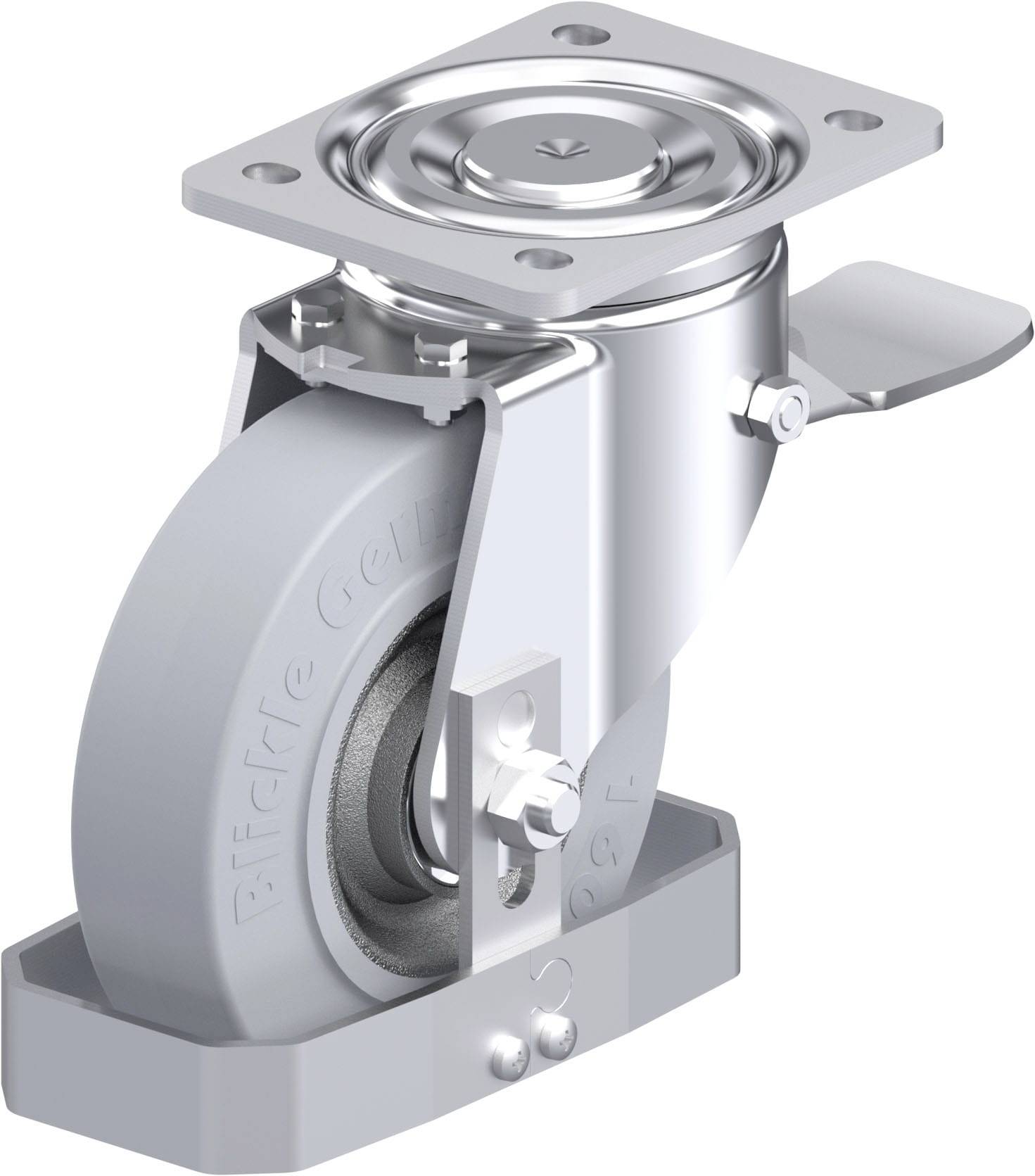 Blickle 938692 LH-SE 160K-ST-SG-FS Acéllemez forgógörgő KerékØ: 160 mm Teherbírás (max.): 450 kg 1 db
