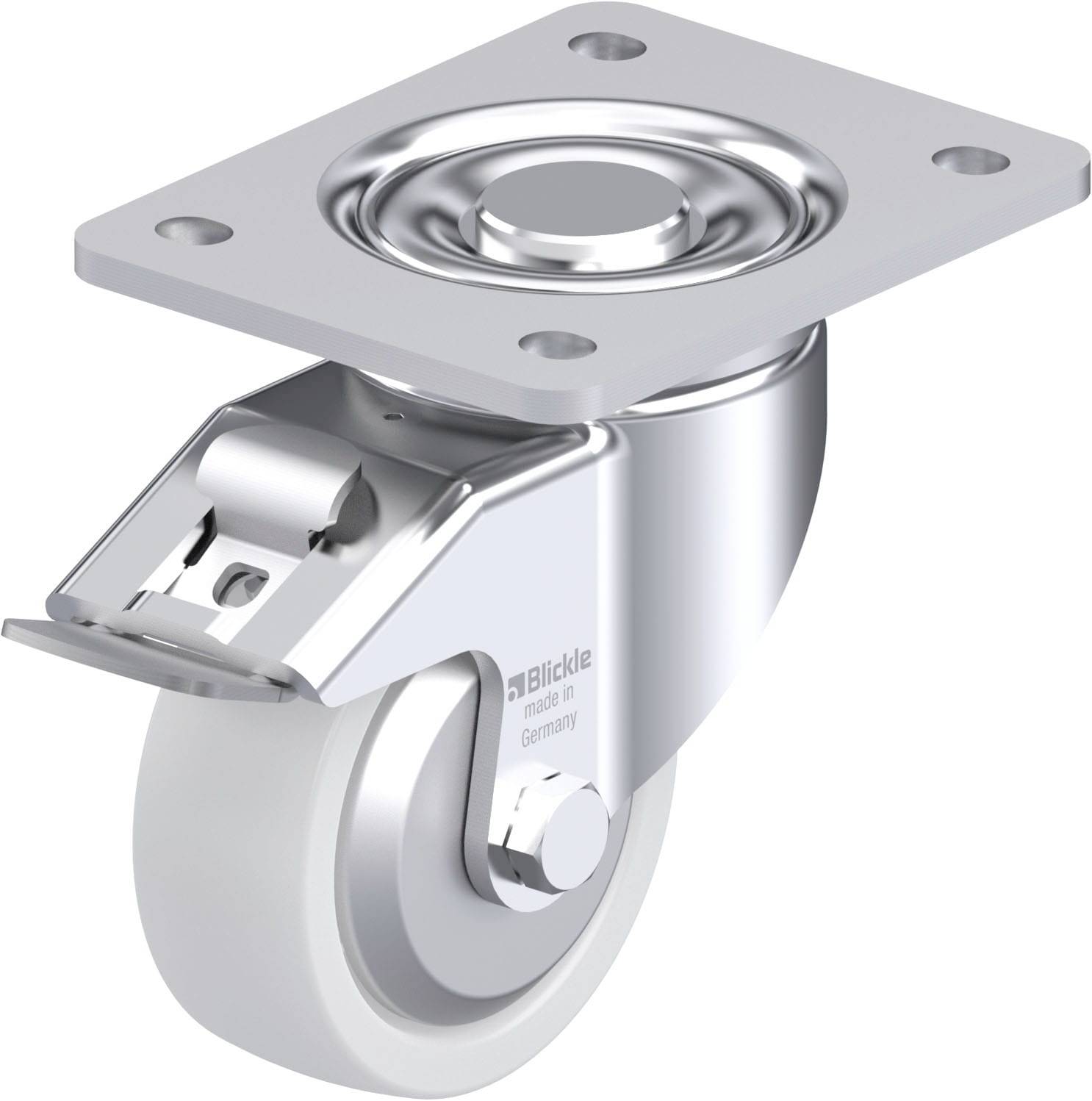 Blickle 750149 LH-SPO 100G-3-FI-FA Acéllemez forgógörgő KerékØ: 100 mm Teherbírás (max.): 500 kg 1 db
