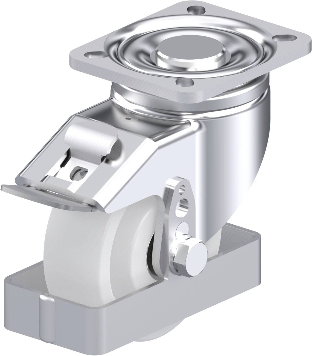 Blickle 710152 LH-SPO 100K-1-FI-FS Acéllemez forgógörgő KerékØ: 100 mm Teherbírás (max.): 500 kg 1 db