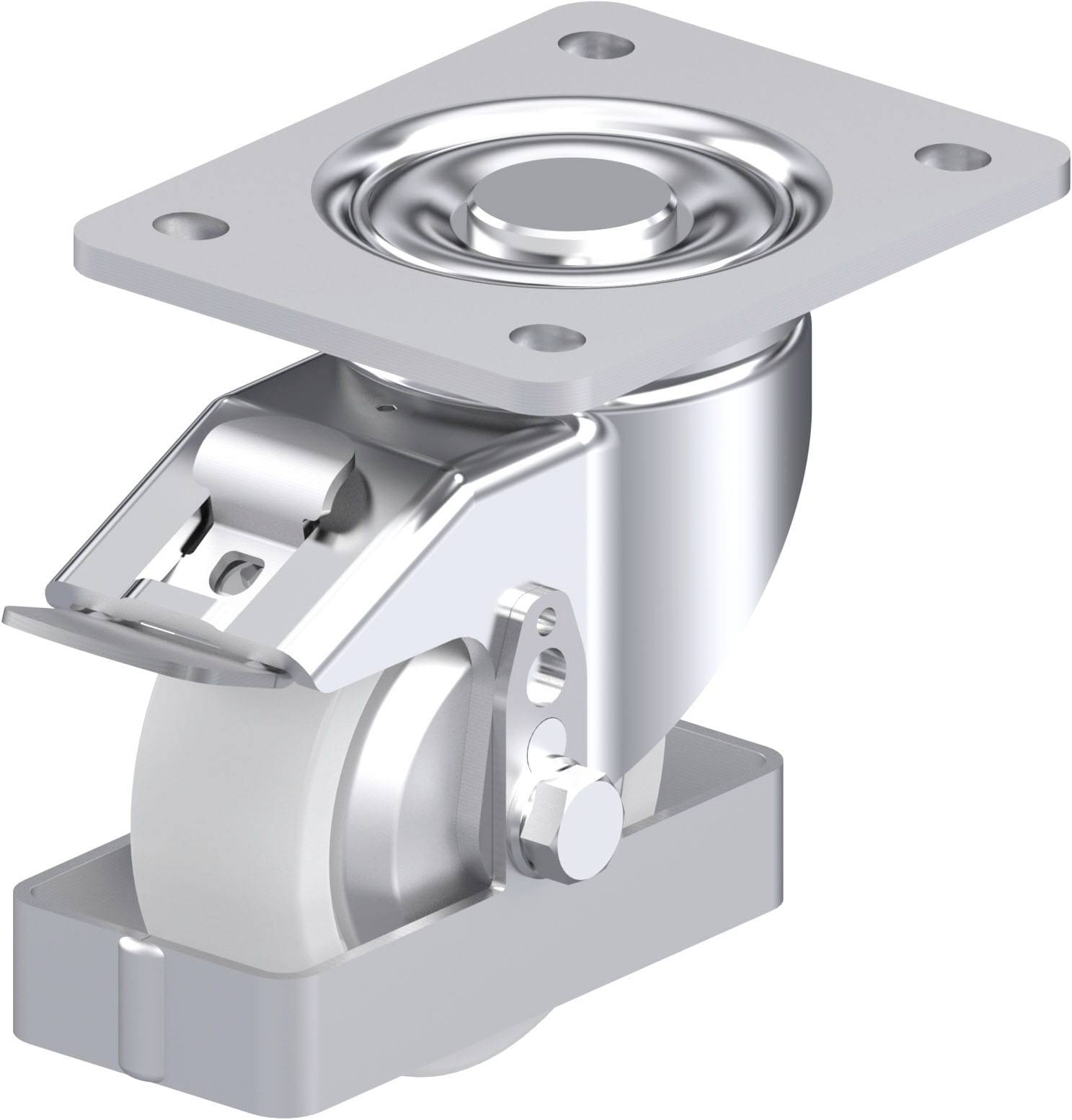 Blickle 940055 LH-SPO 100K-3-FI-FA-FS Acéllemez forgógörgő KerékØ: 100 mm Teherbírás (max.): 500 kg 1 db