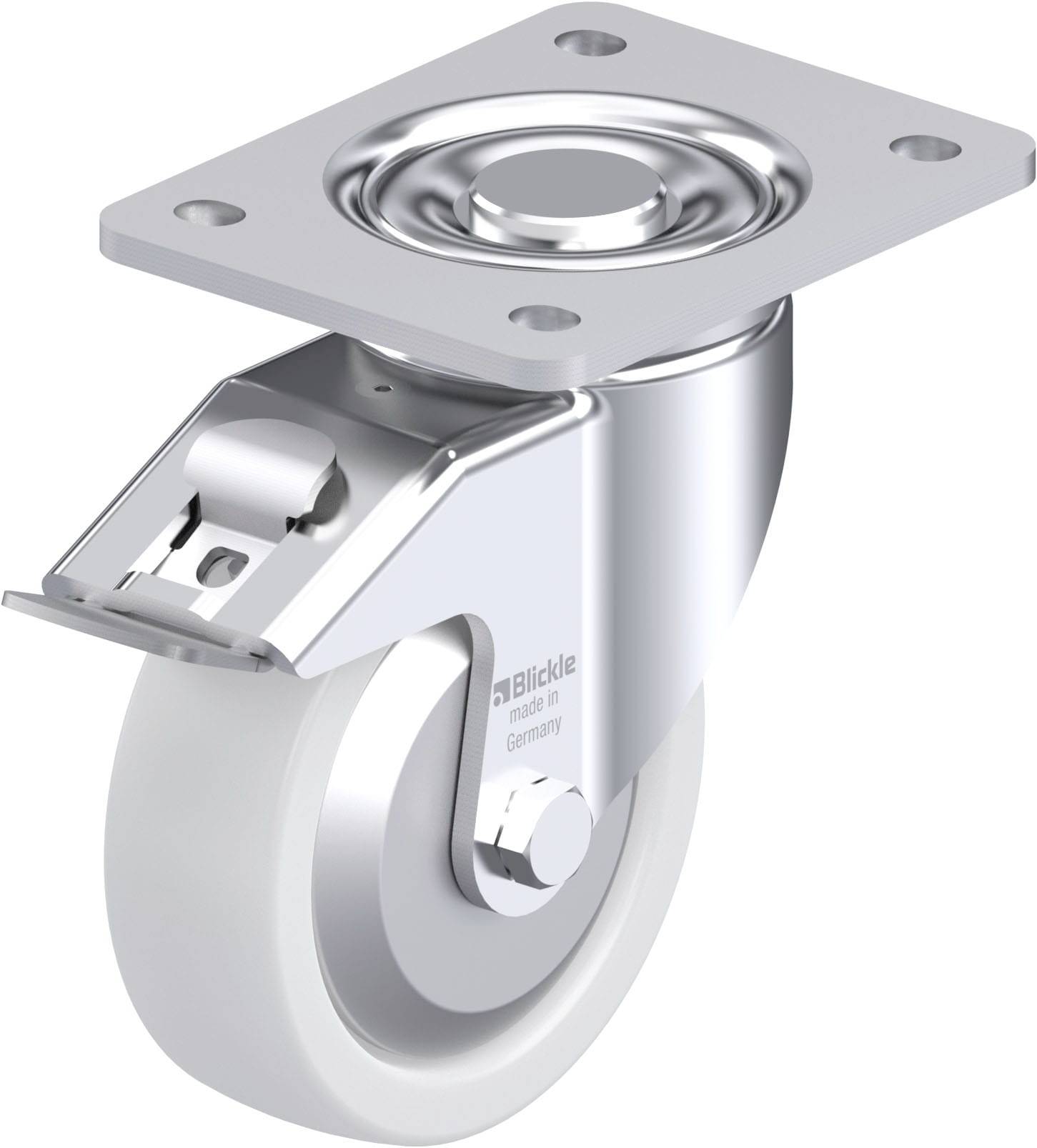 Blickle 750162 LH-SPO 125G-3-FI-FA Acéllemez forgógörgő KerékØ: 125 mm Teherbírás (max.): 700 kg 1 db