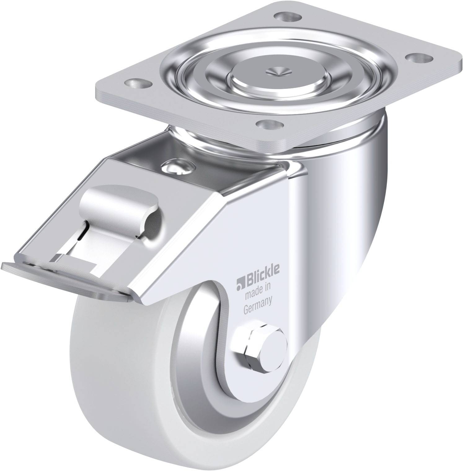 Blickle 750172 LH-SPO 127G-FI-FA Acéllemez forgógörgő KerékØ: 125 mm Teherbírás (max.): 750 kg 1 db