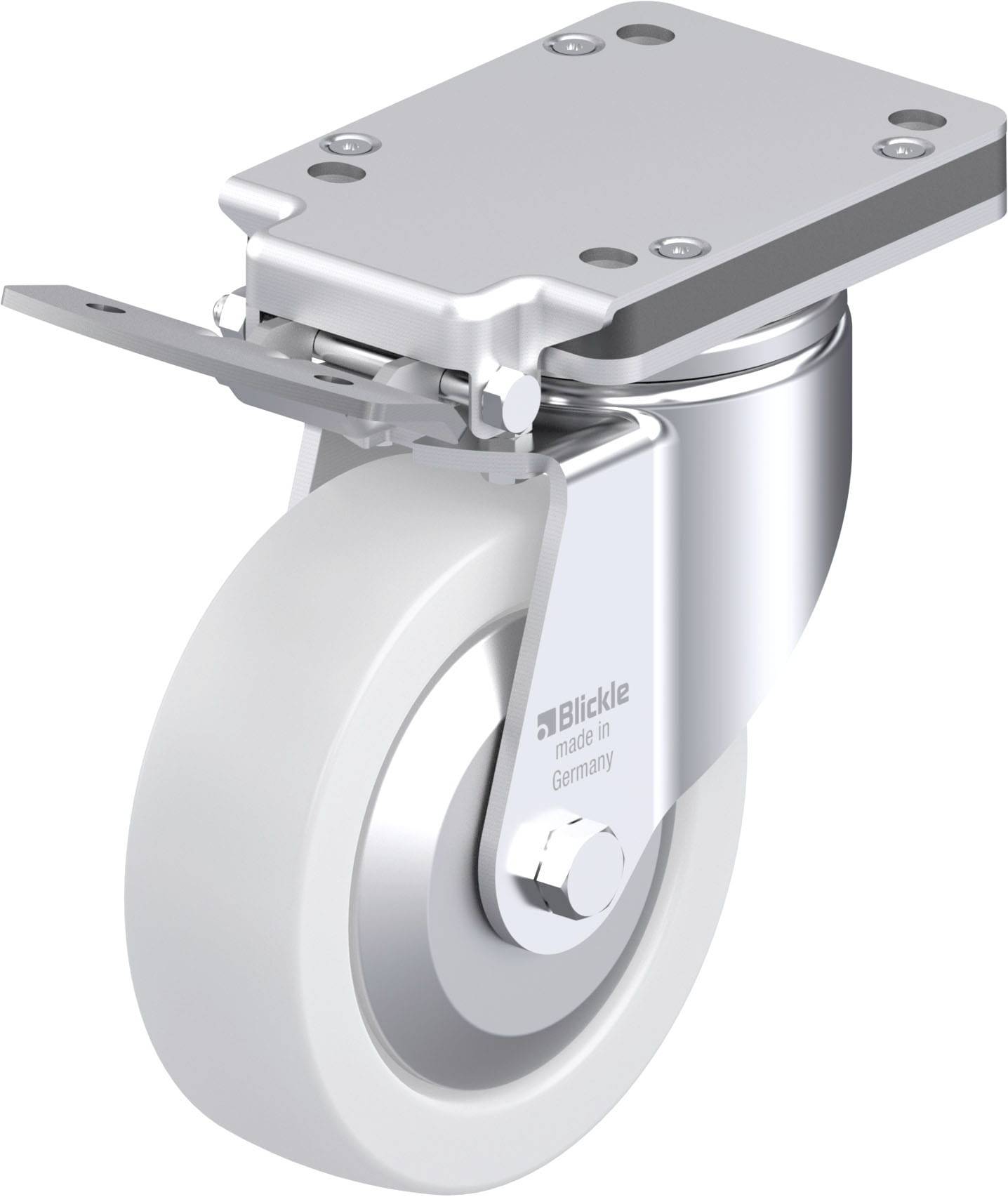 Blickle 852911 LH-SPO 160G-IS-FA Acéllemez forgógörgő KerékØ: 160 mm Teherbírás (max.): 850 kg 1 db