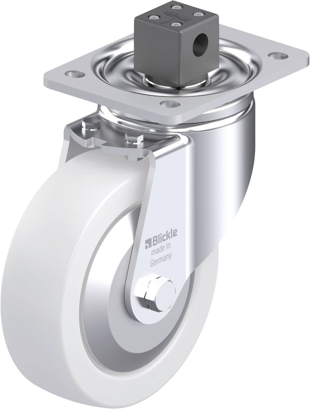 Blickle 852921 LH-SPO 160K-CS13-FA Acéllemez forgógörgő KerékØ: 160 mm Teherbírás (max.): 850 kg 1 db