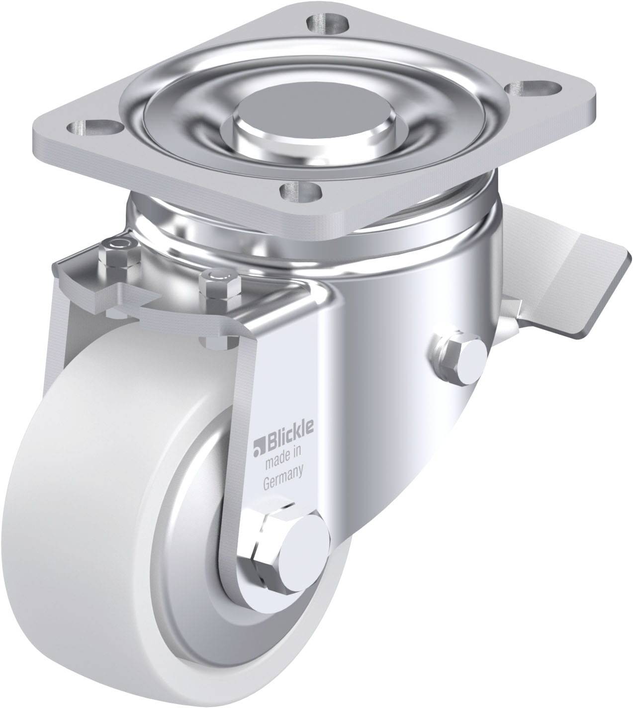 Blickle 852894 LH-SPO 80G-ST-FA Acéllemez forgógörgő KerékØ: 80 mm Teherbírás (max.): 350 kg 1 db