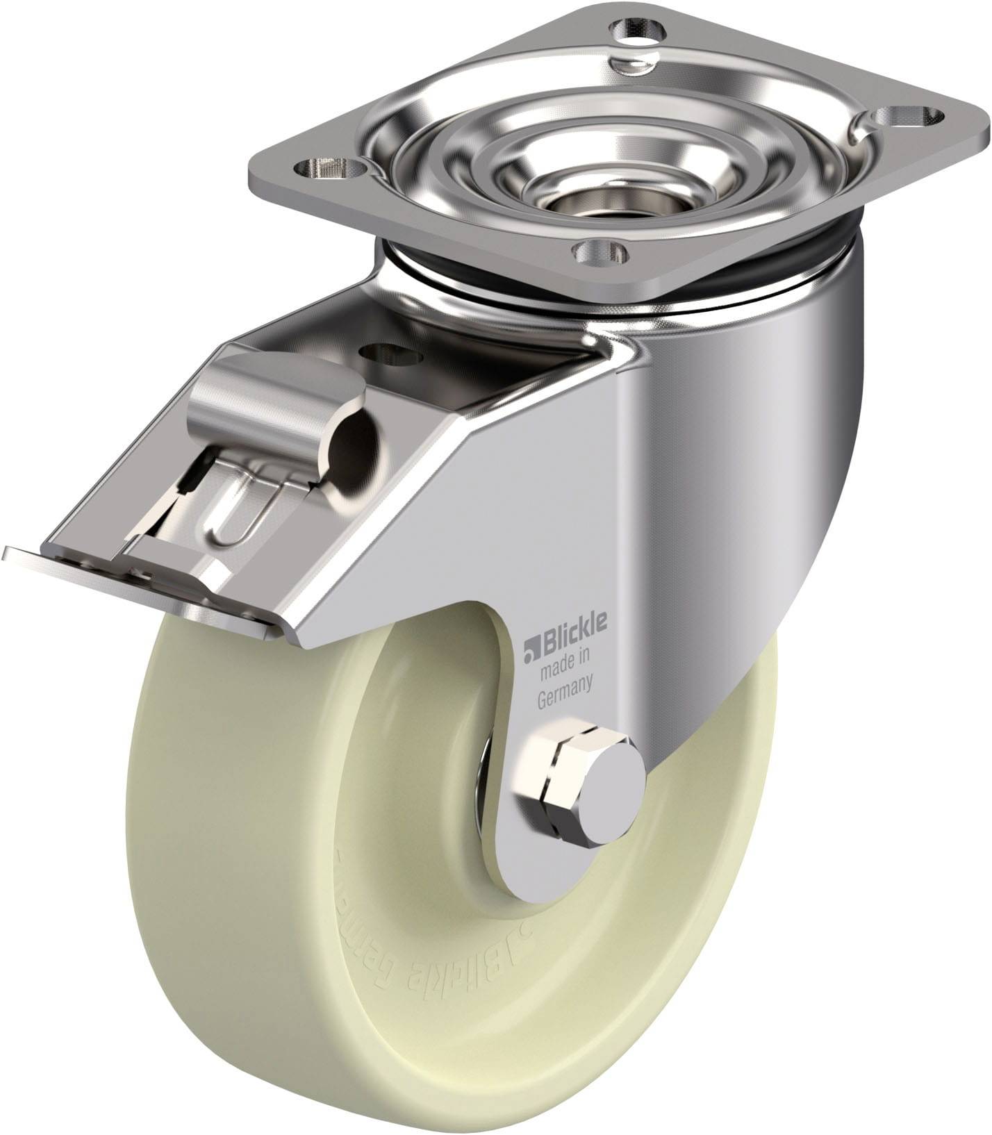Blickle 915782 LIKX-POH 125HXK-1-FI Hőálló rozsdamentes acél forgógörgő KerékØ: 125 mm Teherbírás (max.): 300 kg 1 db