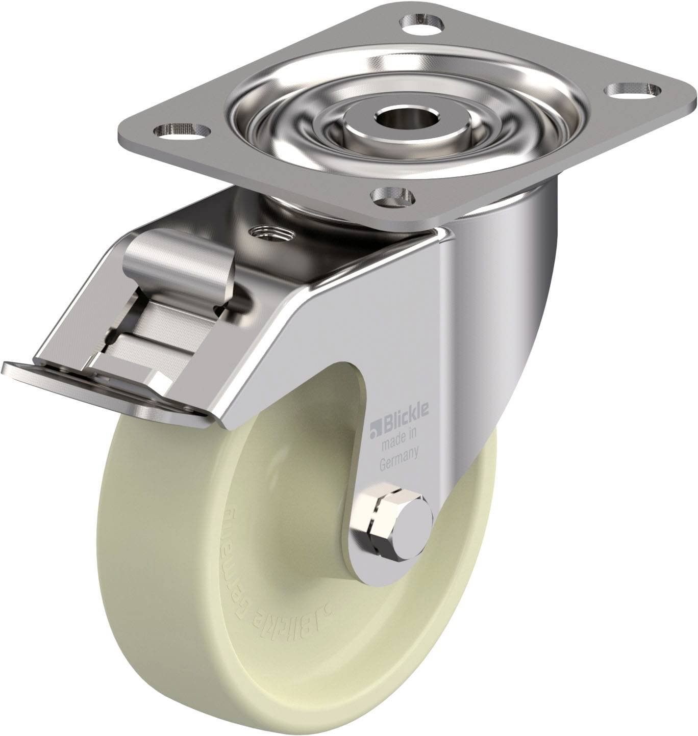 Blickle 869512 LIX-POH 100G-FI Hőálló rozsdamentes acél forgógörgő KerékØ: 100 mm Teherbírás (max.): 150 kg 1 db