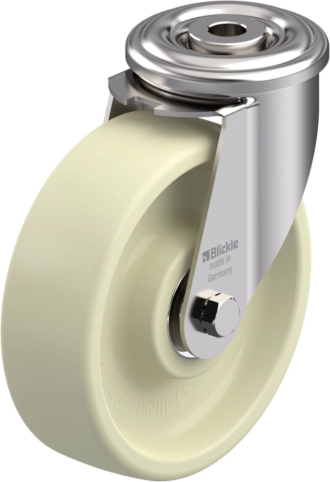 Blickle 912478 LIXR-POH 125HXK Hőálló rozsdamentes acél forgógörgő KerékØ: 125 mm Teherbírás (max.): 150 kg 1 db